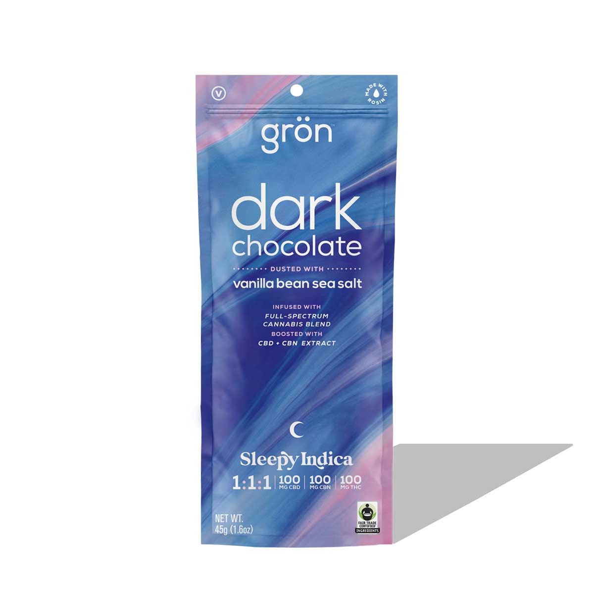 Grön Dark Chocolate 1:1:1 Sleepy Indica Sea Salt Chocolates 10-pack (Indica) {100mg}