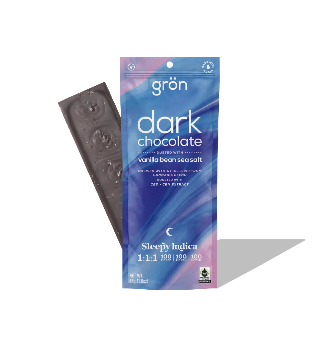 Grön 1:1:1 Vanilla Bean Sea Salt Chocolate (Indica) {100mg}