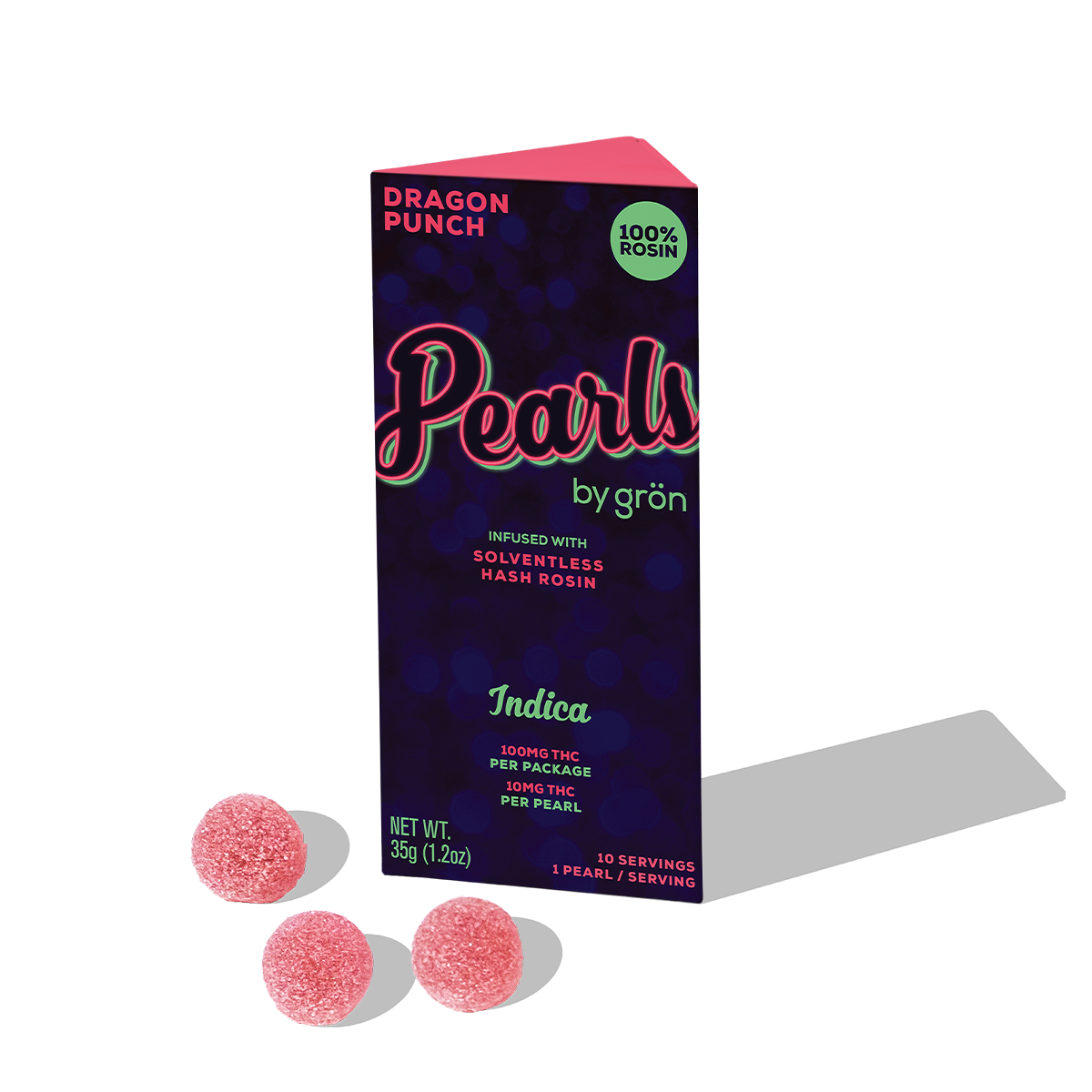 Grön Dragon Punch Pearls "Rosin" Edible 10-pack {100mg}