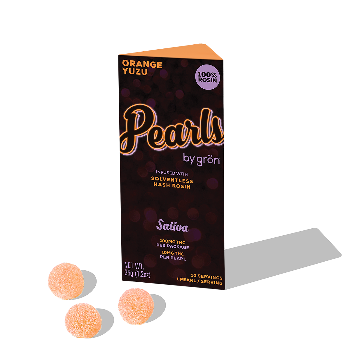 Gron Pearls Orange Yuzu Gummies 10-pack (Sativa) {100mg}