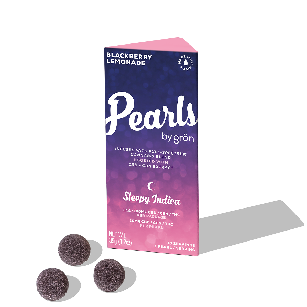 Gron Pearls Sleepy Blackberry Lemonade 1:1 Rosin Infused Edible 10-pack (Indica) {10mg}