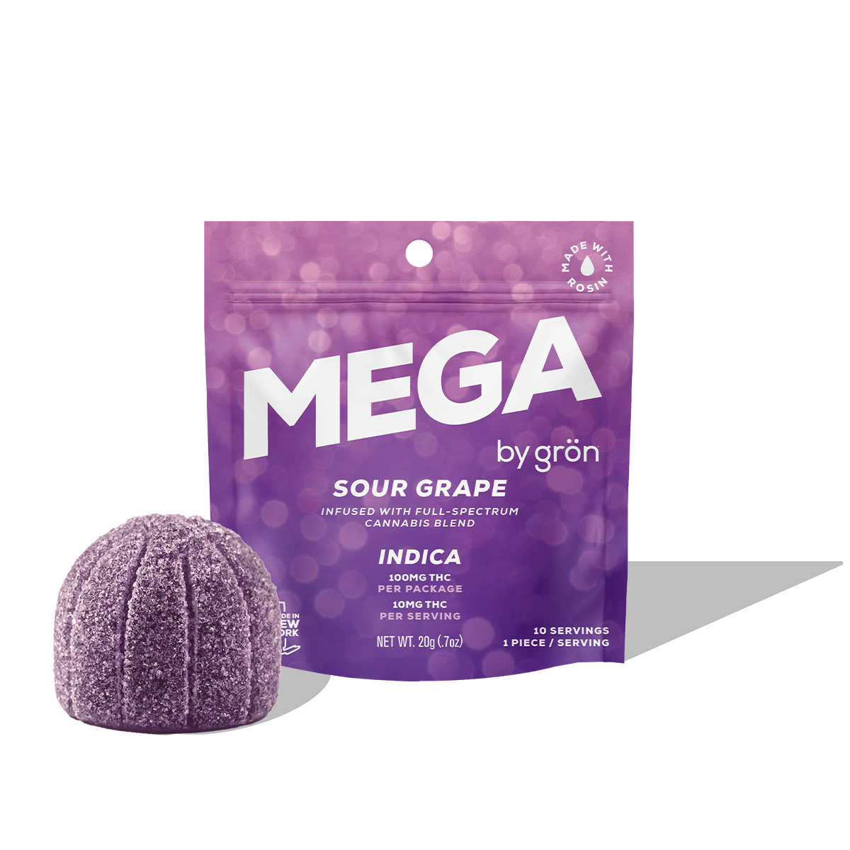 Gron Pearls Sour Grape Mega Gummy (Indica) {100mg}