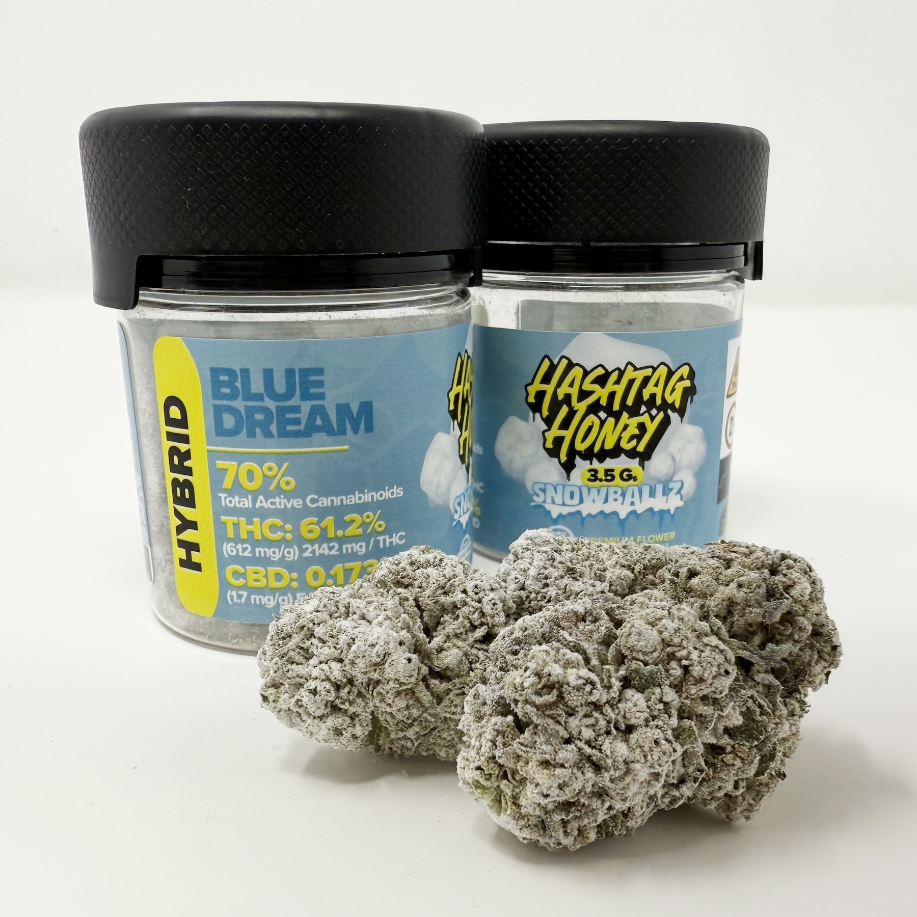 Hashtag Honey Blue Dream SnowBallz Flower  (Hybrid) 60% {3.5g}