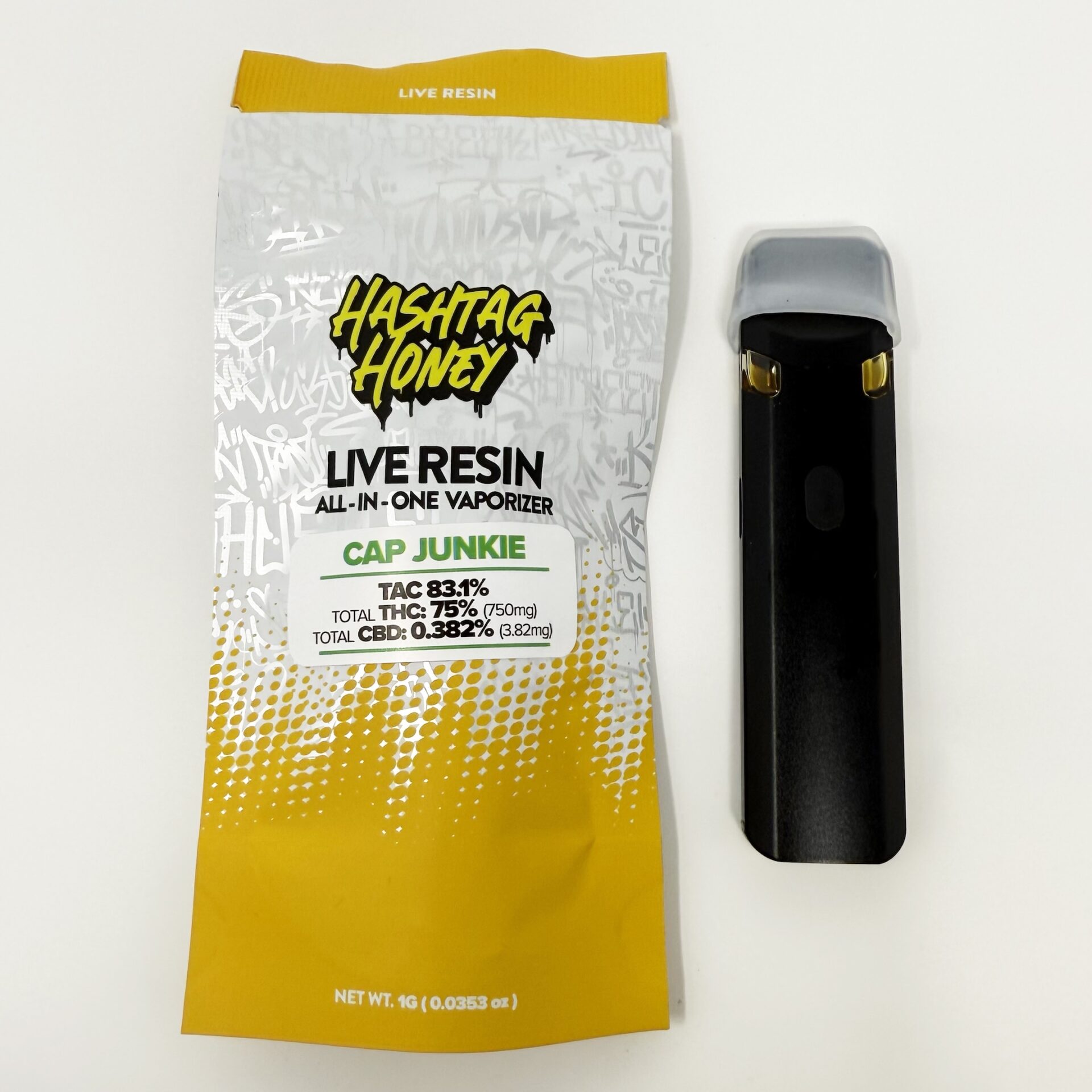 Hashtag Honey Cap Junkie Live Resin All-In-One Vapes  (Hybrid) 75% {1g}