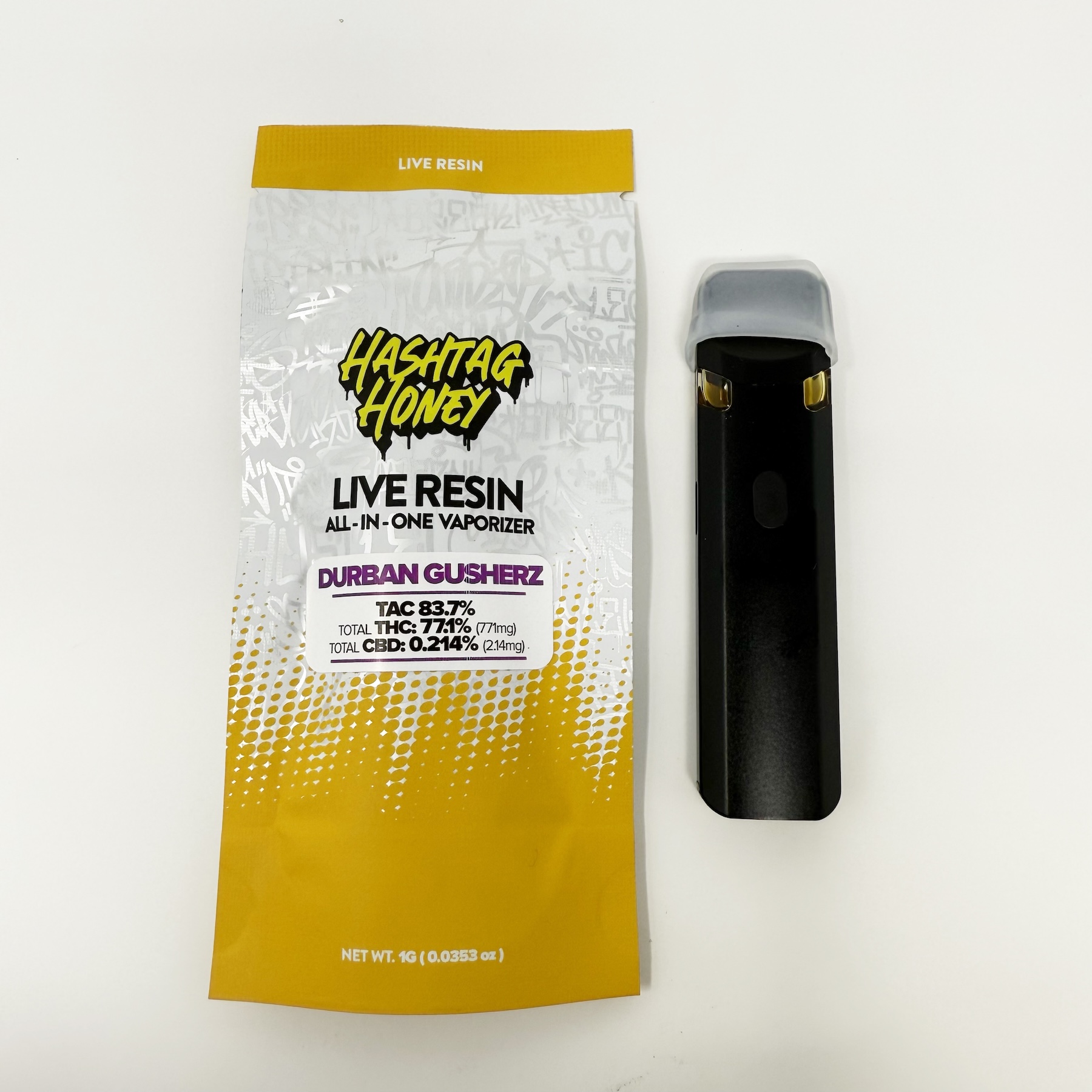 Hashtag Honey Durban Gusherz All-In-One Vapes  (Sativa) 83.7% {1g}