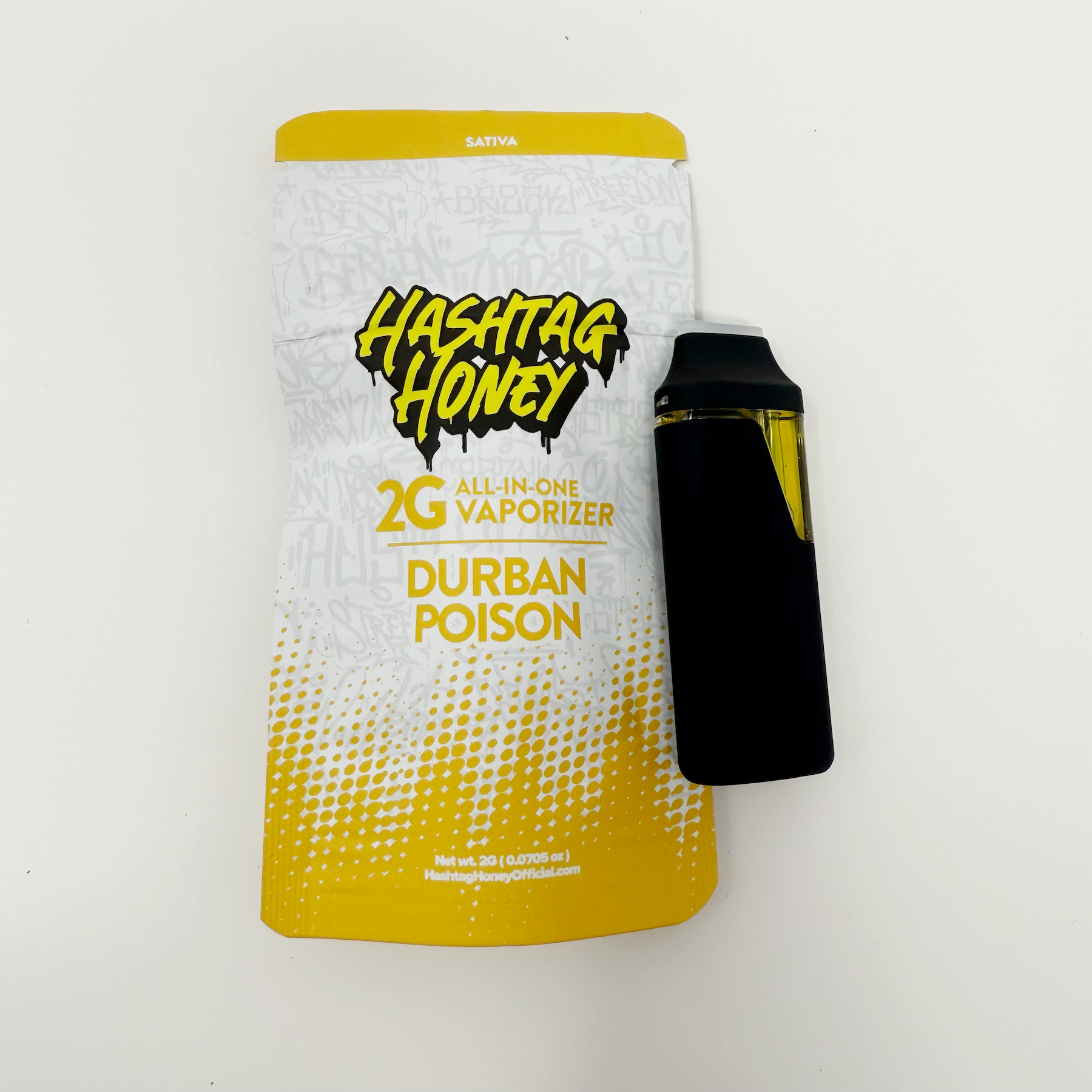 Hashtag Honey Durban Poison Disposable Vapes  (Sativa) 92% {2g}