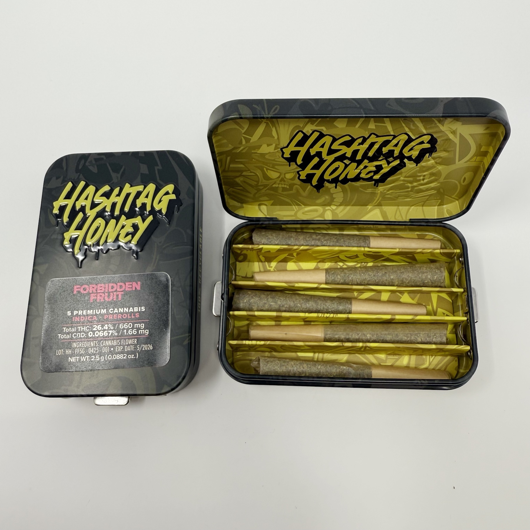 Hashtag Honey Forbidden Fruit Infused Pre-Rolls 5-pack (Indica) 26% {2.5g}