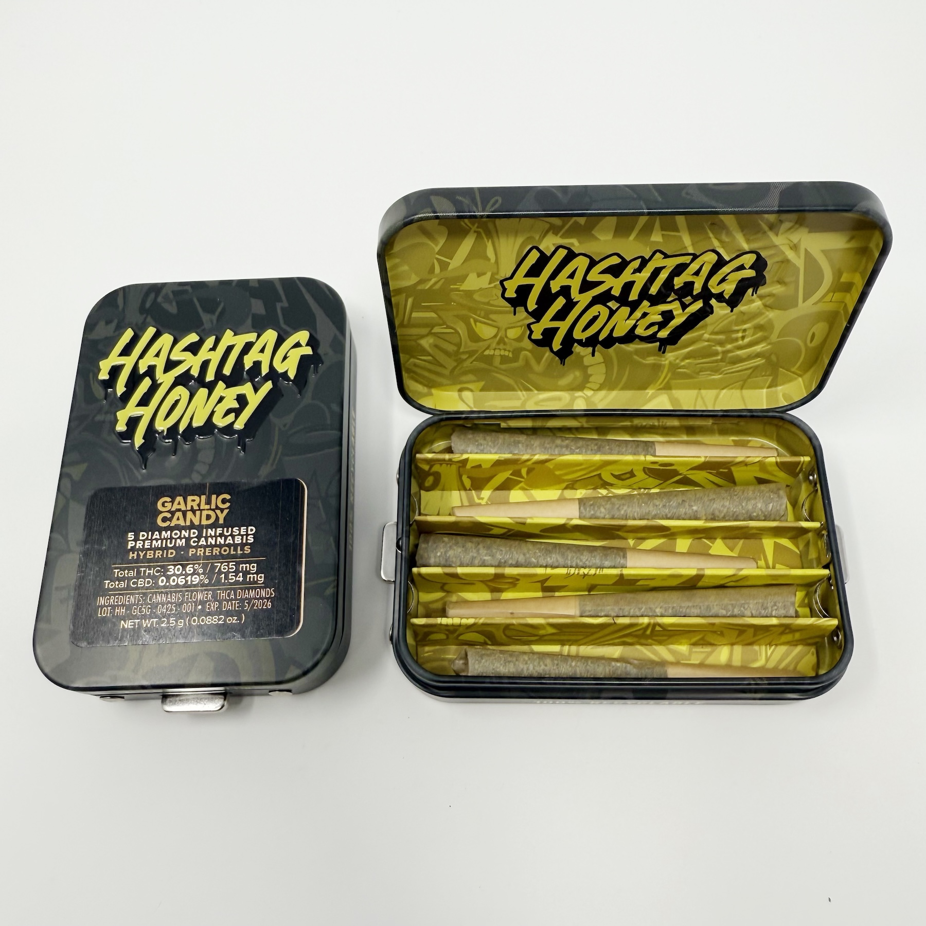 Hashtag Honey Garlic Candy Infused Pre-Rolls 5-pack (Hybrid) 30% {2.5g}