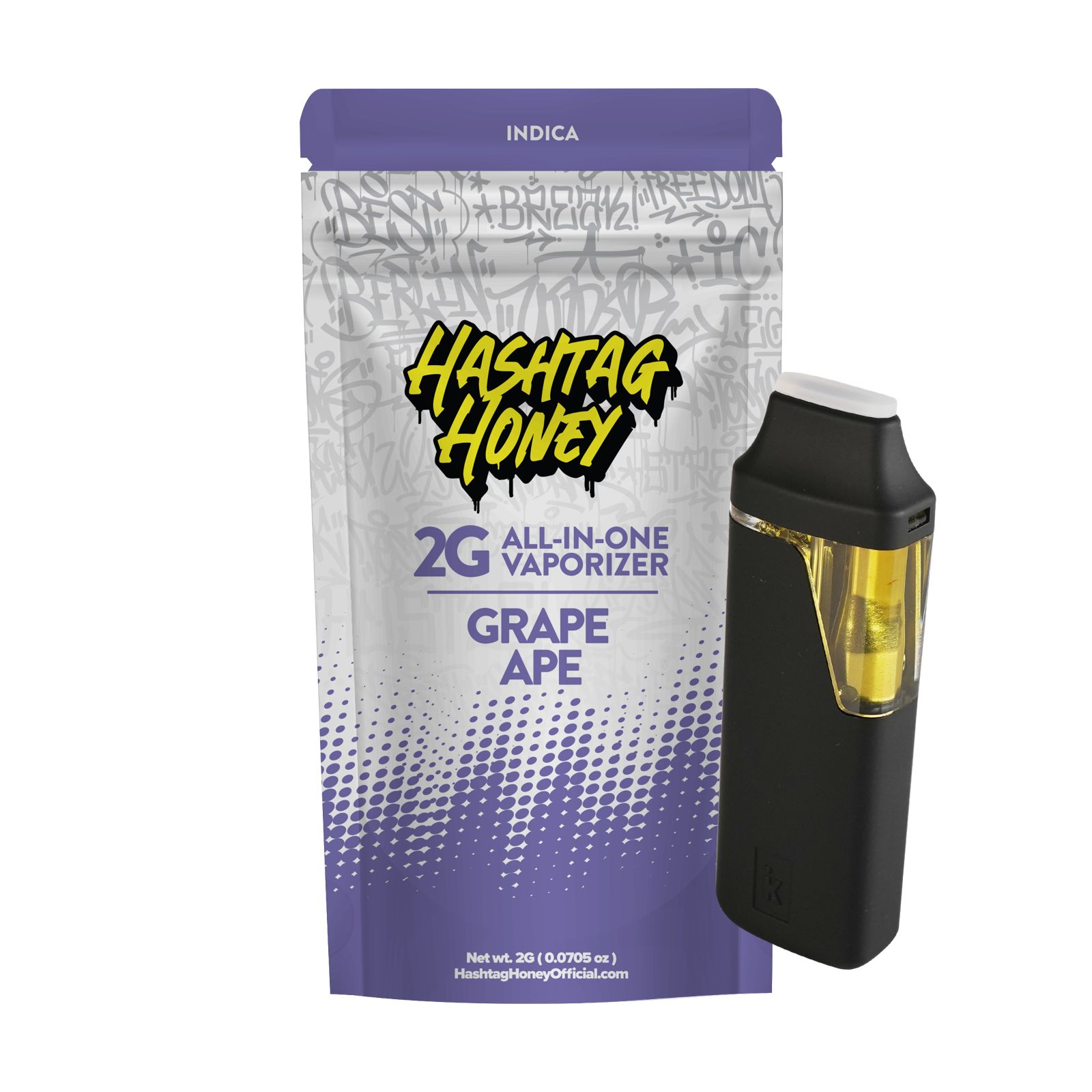 Hashtag Honey Grape Ape All-In-One Vapes  (Indica) 90.1% {2g}