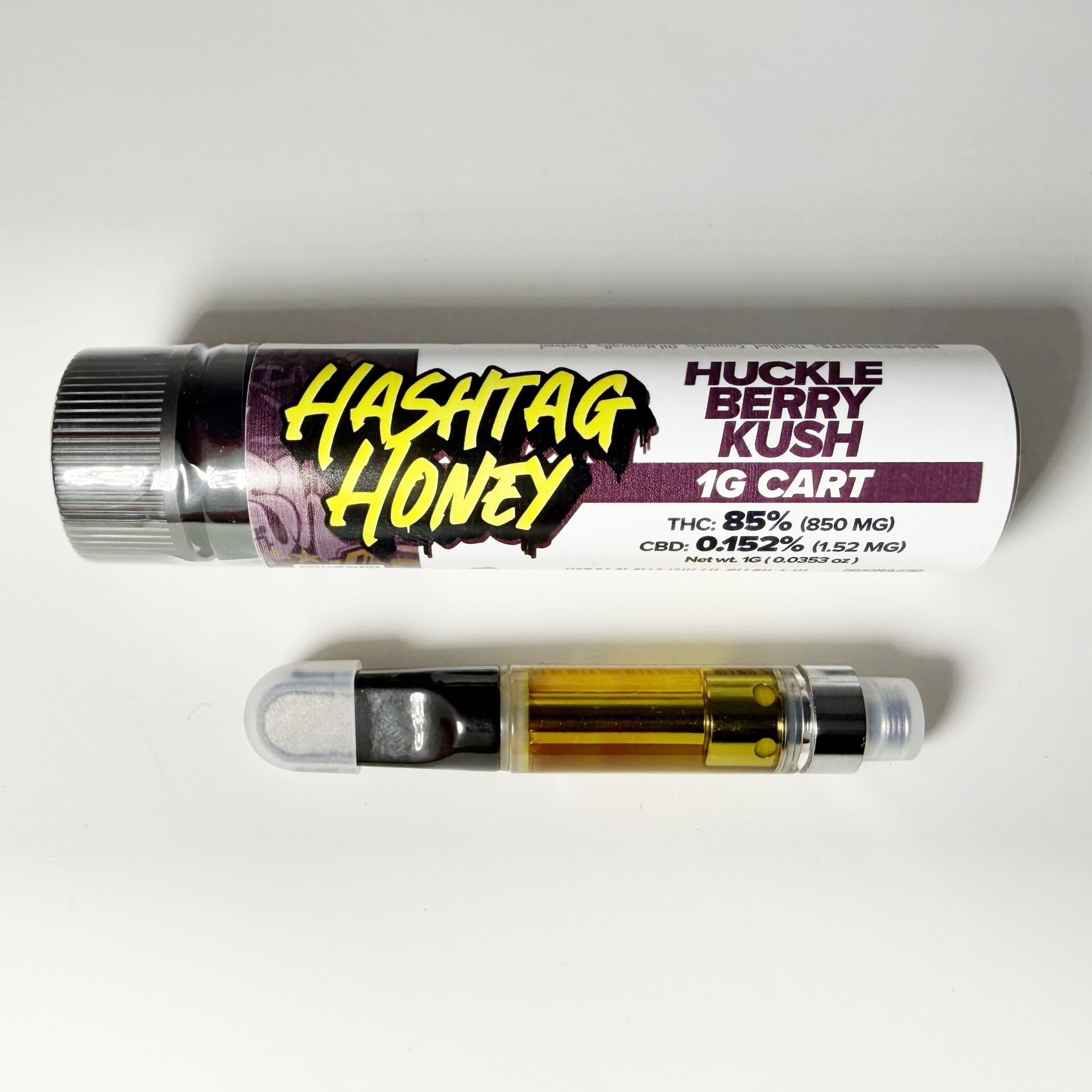Hashtag Honey Huckleberry Kush Threaded Vape Cartridges  (Indica) 85% {1g}