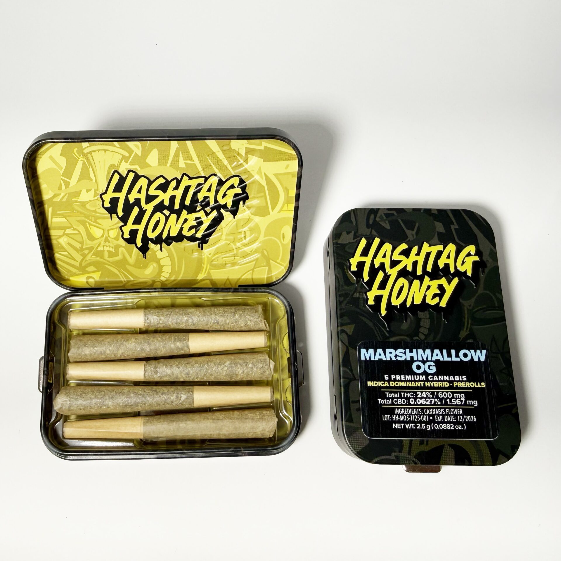 Hashtag Honey Marshmallow OG Pre-Rolls 5-pack (Hybrid Indica) 24% {2.5g}