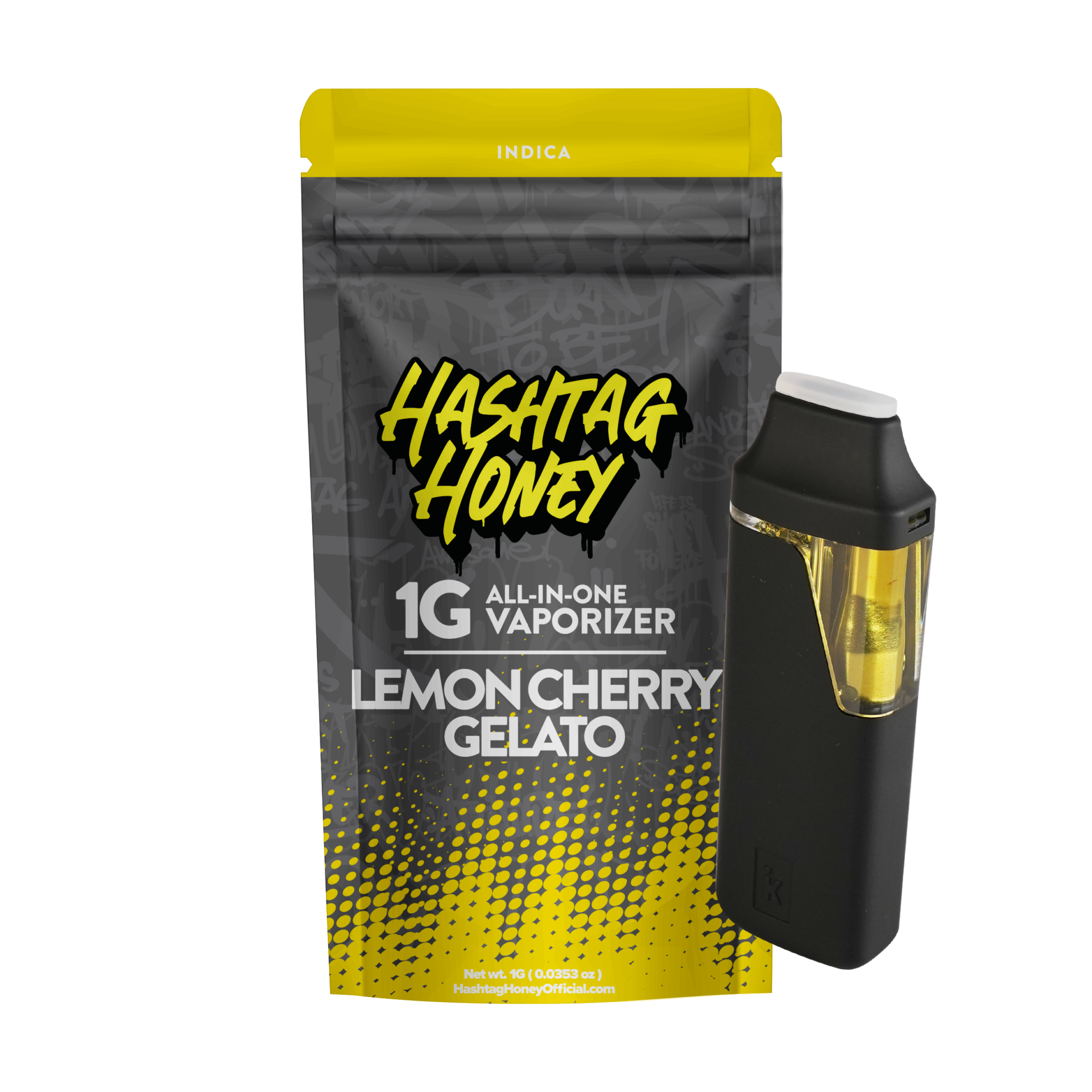 Hashtag Honey Lemon Cherry Gelato All-In-One Vapes (Indica) 84.7% {1g}