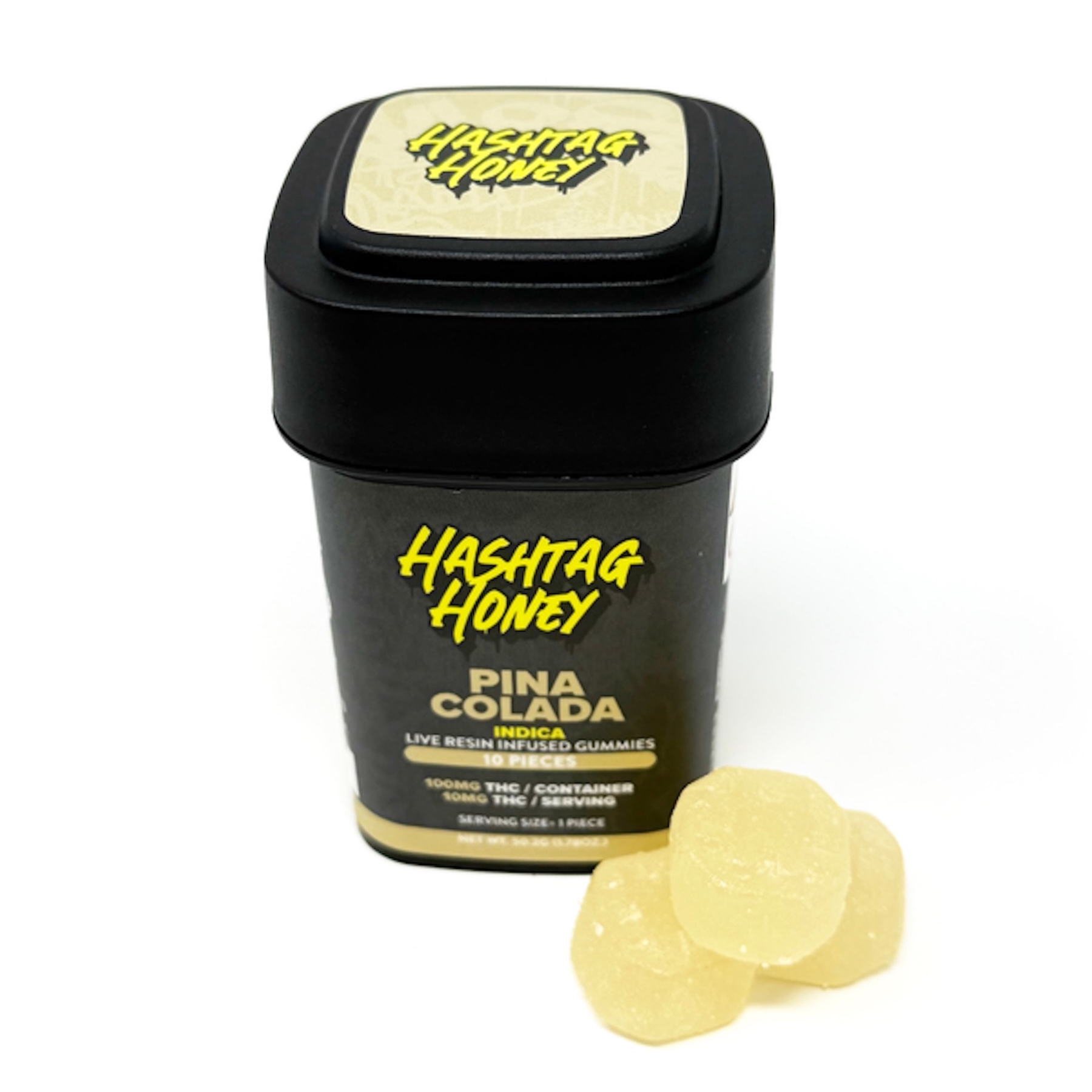 Hashtag Honey Pina Colada Live Resin Gummies 10-pack (Indica) {100mg}