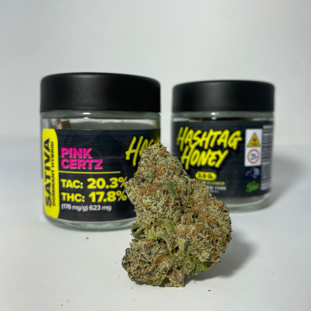 Hashtag Honey Pink Certz Flower  (Hybrid Sativa) 19.13% {3.5g}