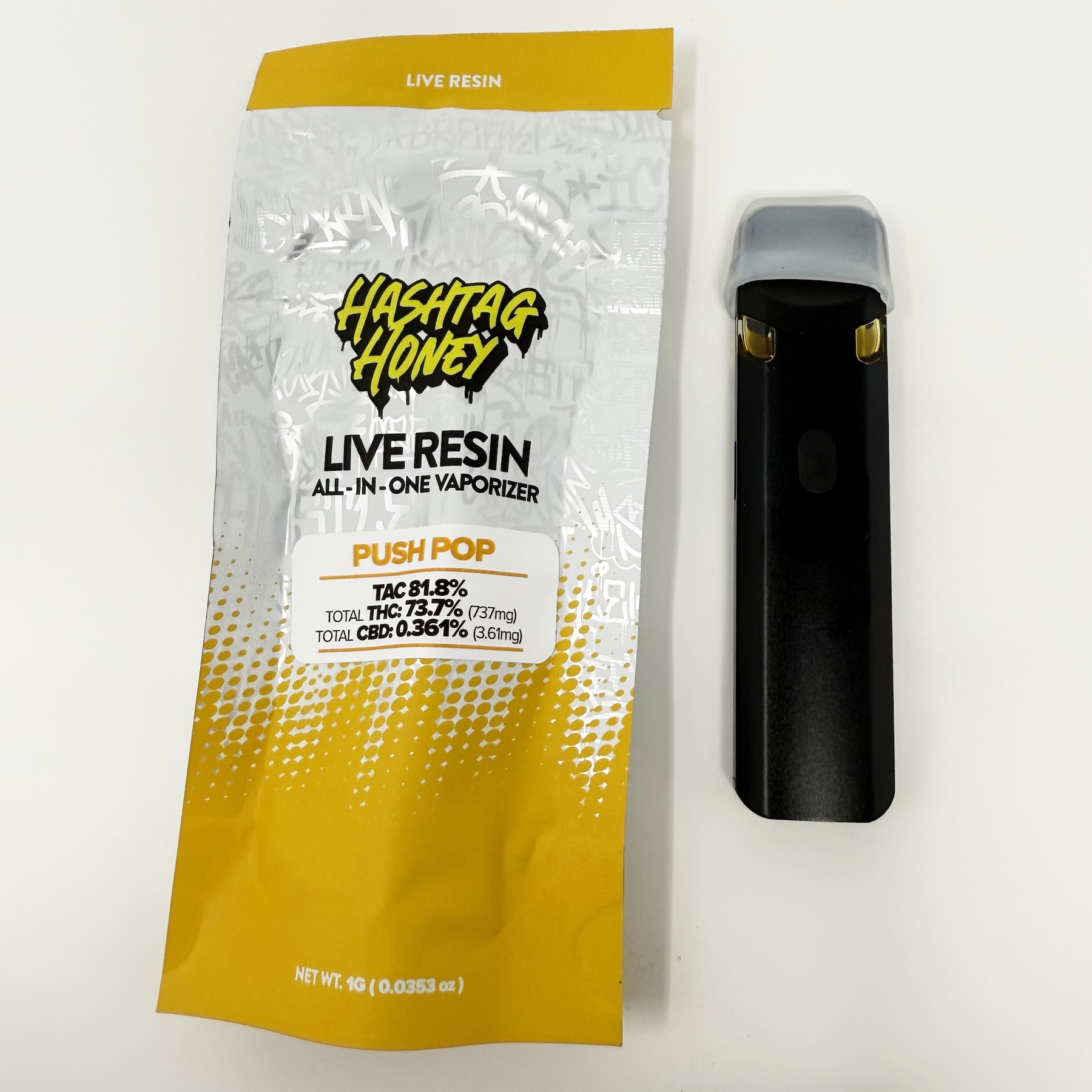 Hashtag Honey Push Pop Live Resin All-In-One Vapes 73.7% {1g}