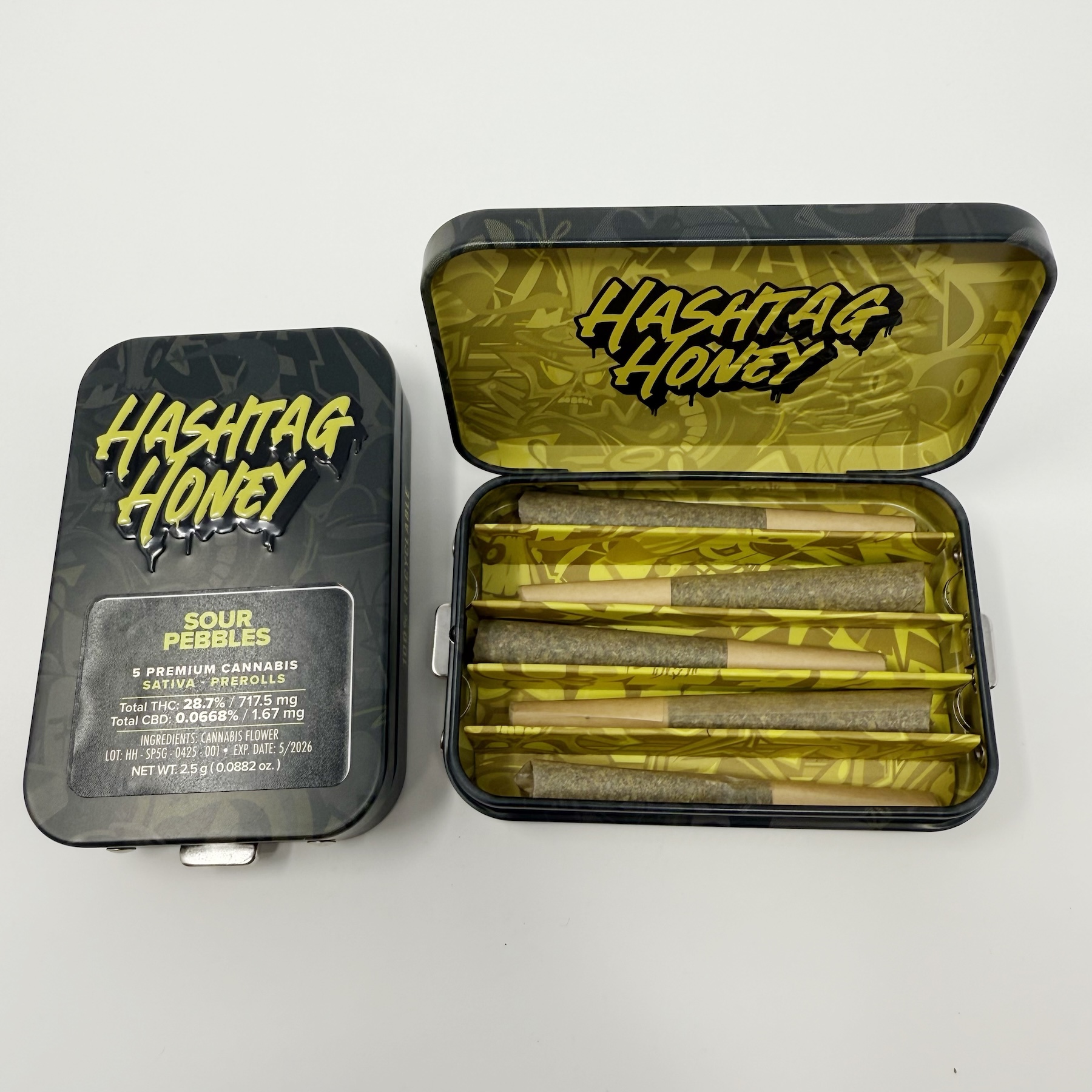 Hashtag Honey Sour Pebbles Infused Pre-Rolls 5-pack (Sativa) 28.7% {2.5g}