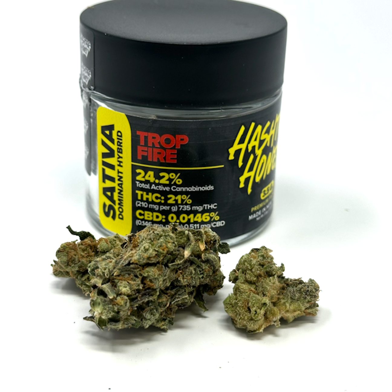 Hashtag Honey Trop Fire Flower  (Hybrid Indica) 28% {3.5g}