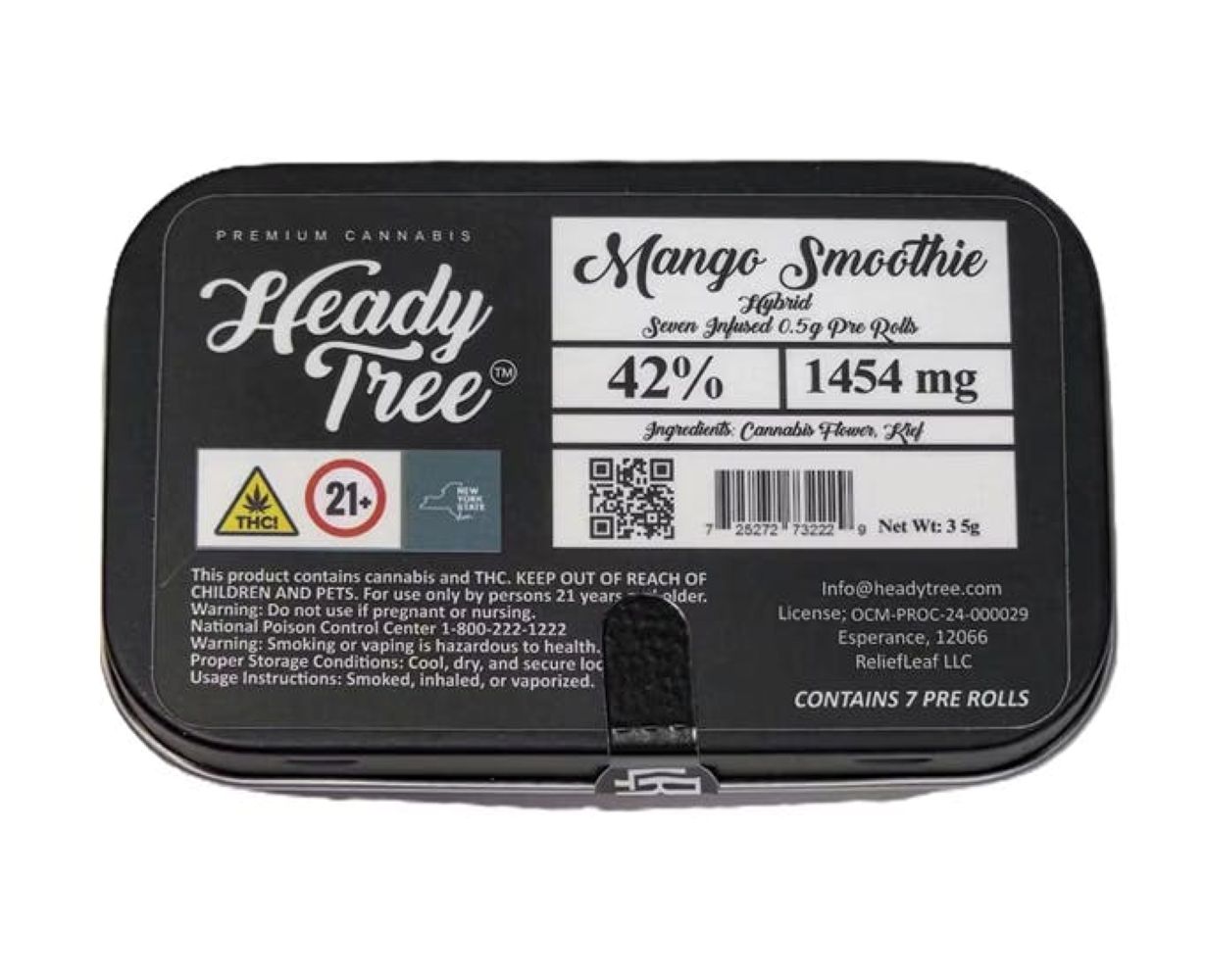 Heady Tree Mango Smoothie Infused Pre-Rolls 7-pack (Hybrid) 42% {3.5g}