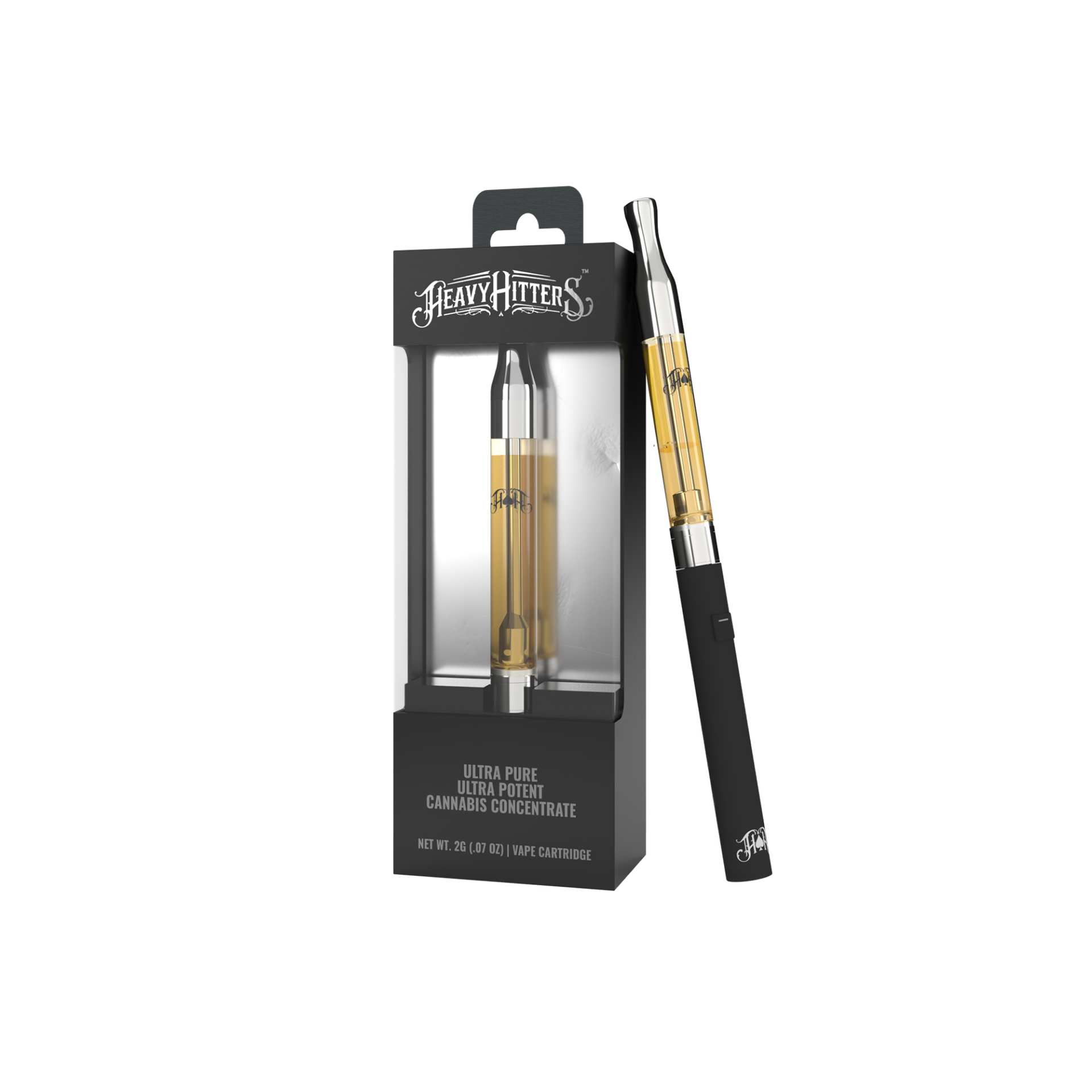 Heavy Hitters Grand Daddy Purple Threaded Vape Cartridges (Indica) 90% {2g}