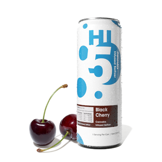 Hi-5 Black Cherry 5 mg Cannabis Seltzer; 20mg