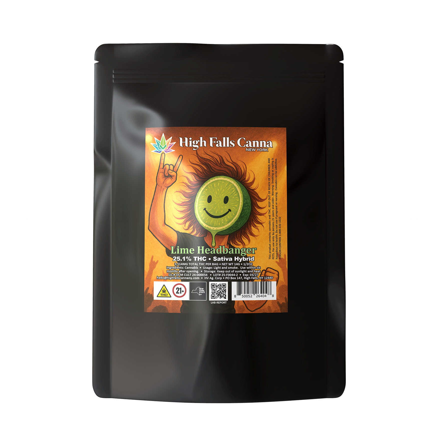 High Falls Canna Lime Headbanger Flower (Hybrid Sativa) 25% {14g}