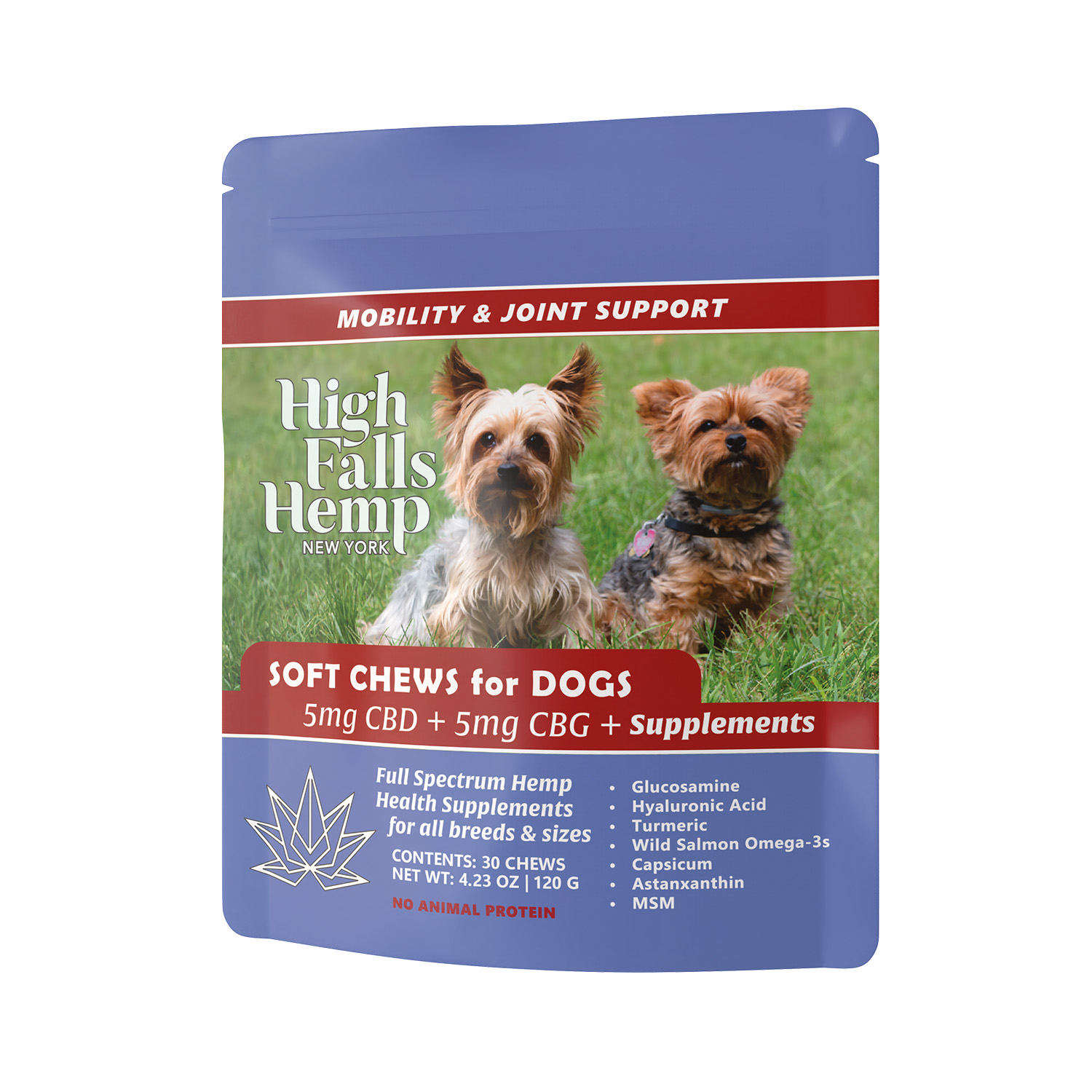 High Falls Canna Soft Chew for Dogs 5MG CBD + 5MG CBG + Supplements Edible {10mg}