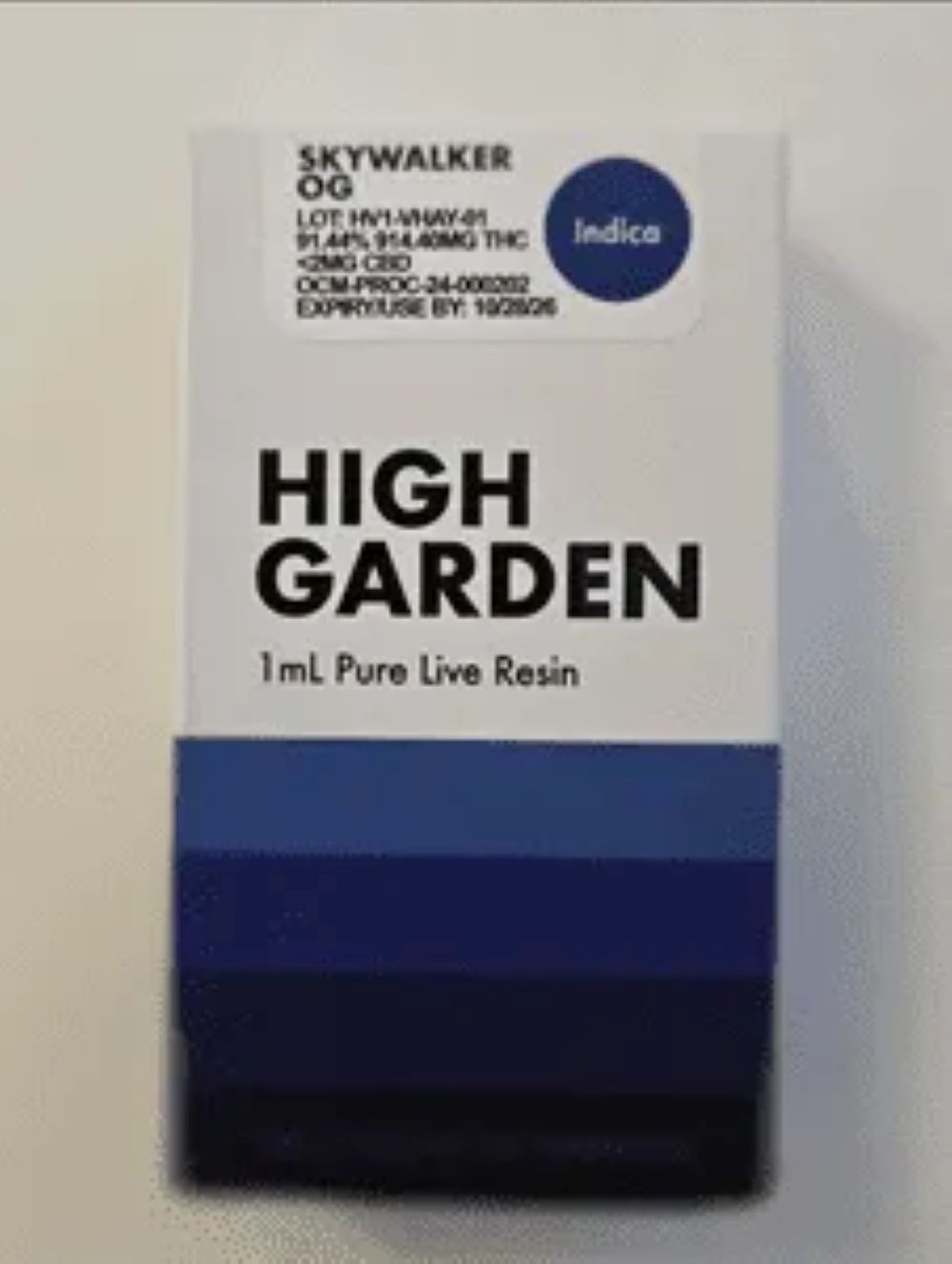 High Garden Skywalker OG Threaded Vape Cartridges  (Indica) 90% {1g}