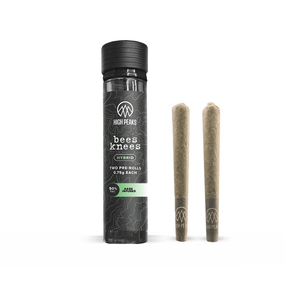 High Peaks Bees Knees Hash Infused Pre-Rolls 2-pack (Sativa) 50% {1.5g}