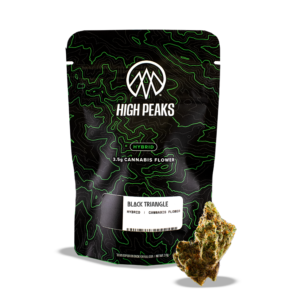 High Peaks Black Triangle Flower (Indica) 25% {3.5g}
