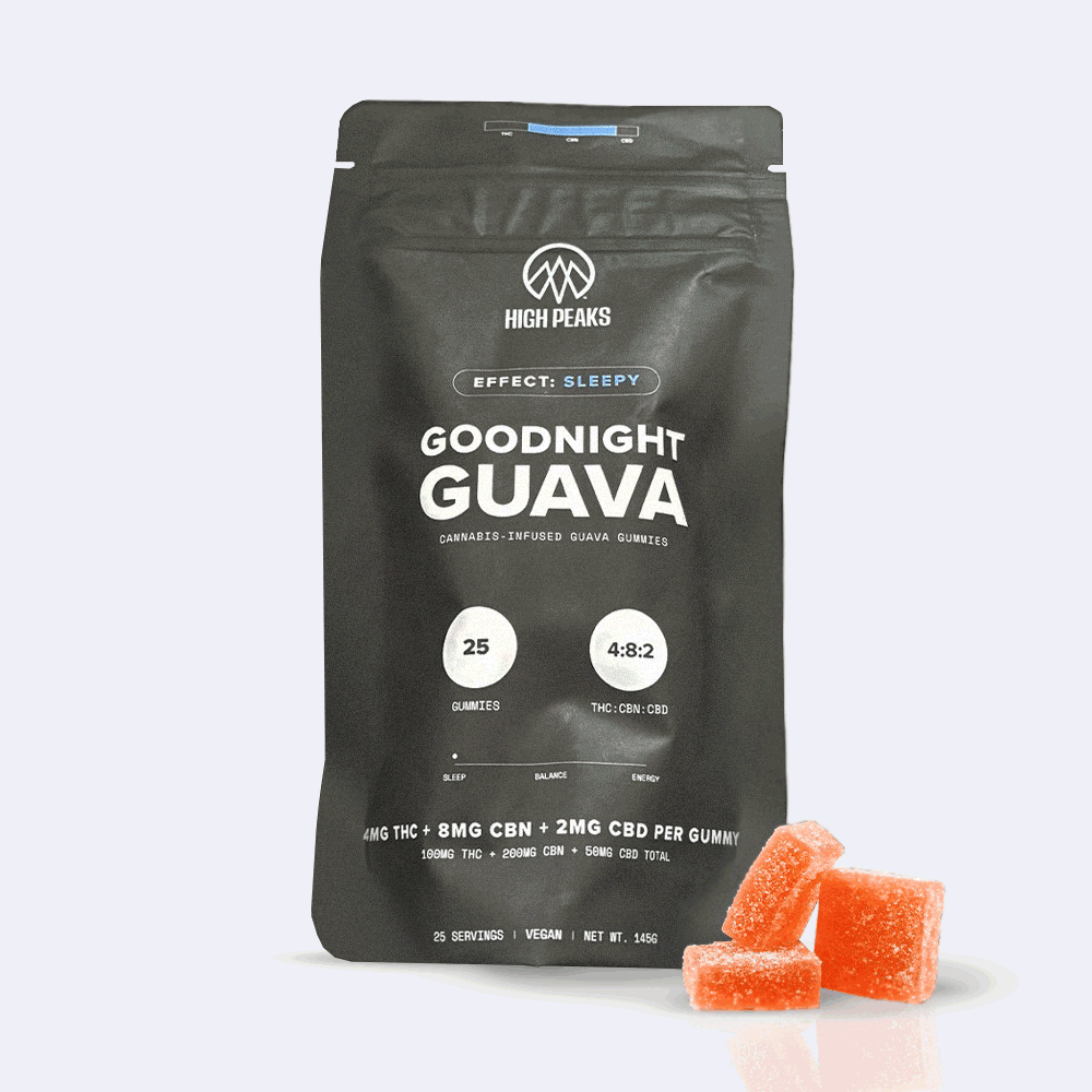 High Peaks Goodnight Guava 25 pack Gummy (Indica) {100mg}
