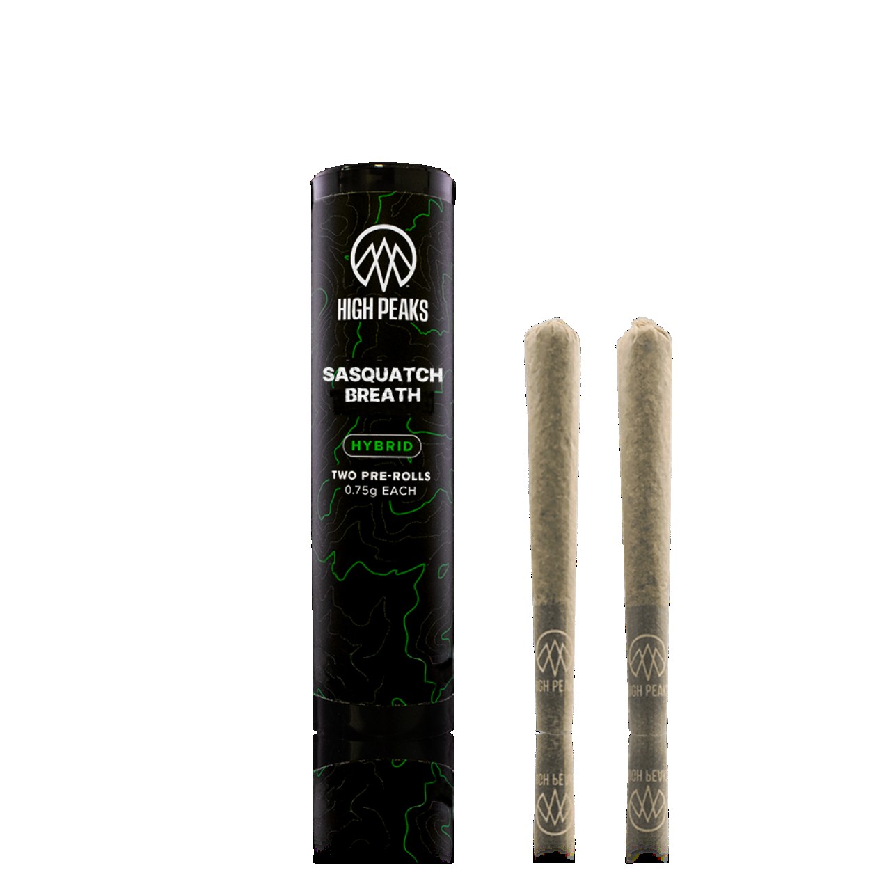 High Peaks Sasquatch Breath Pre-Rolls 2-pack (Hybrid) 30% {1.5g}