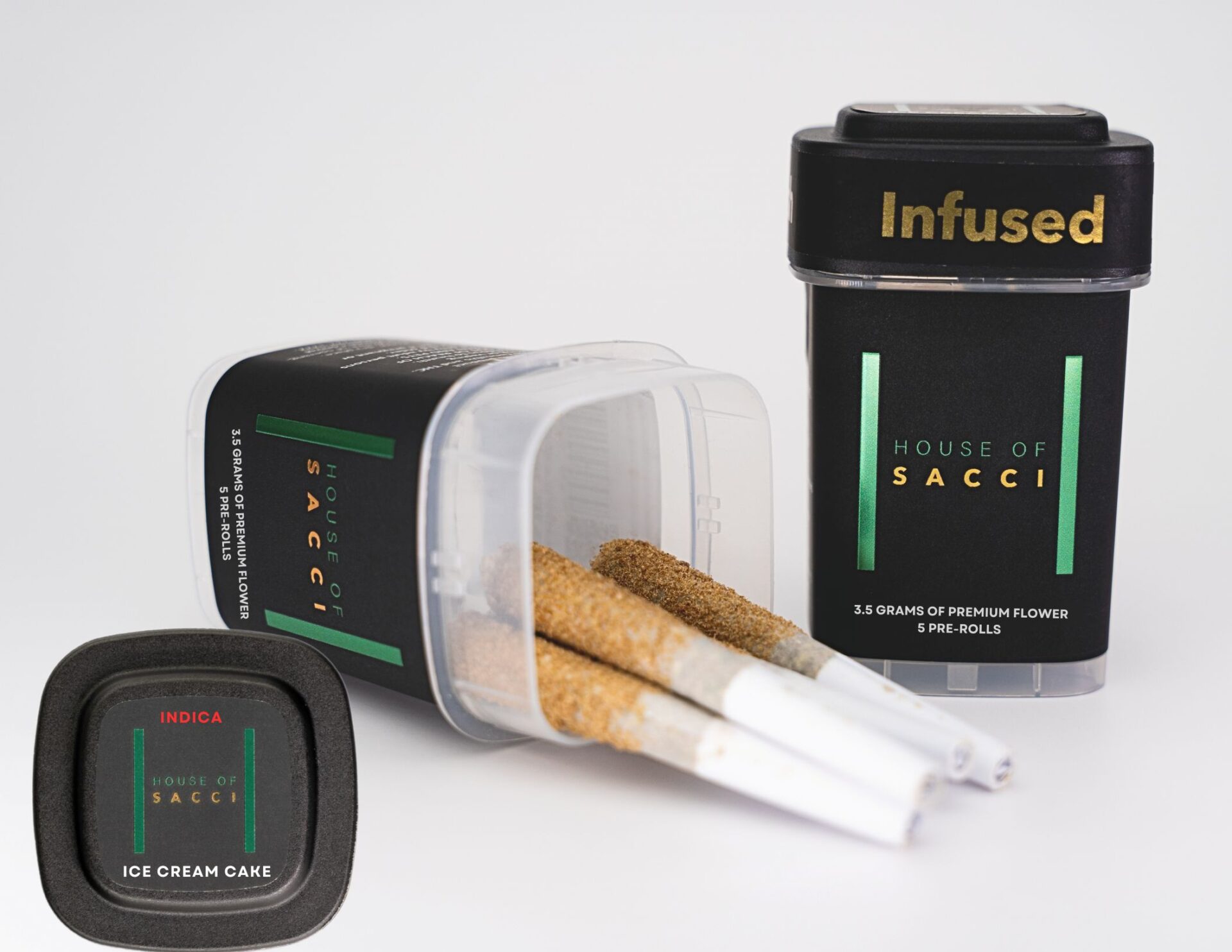 House of Sacci Ice Cream Cake Infused Pre-Rolls 5-pack (Hybrid Indica) 47.68% {3.5g}