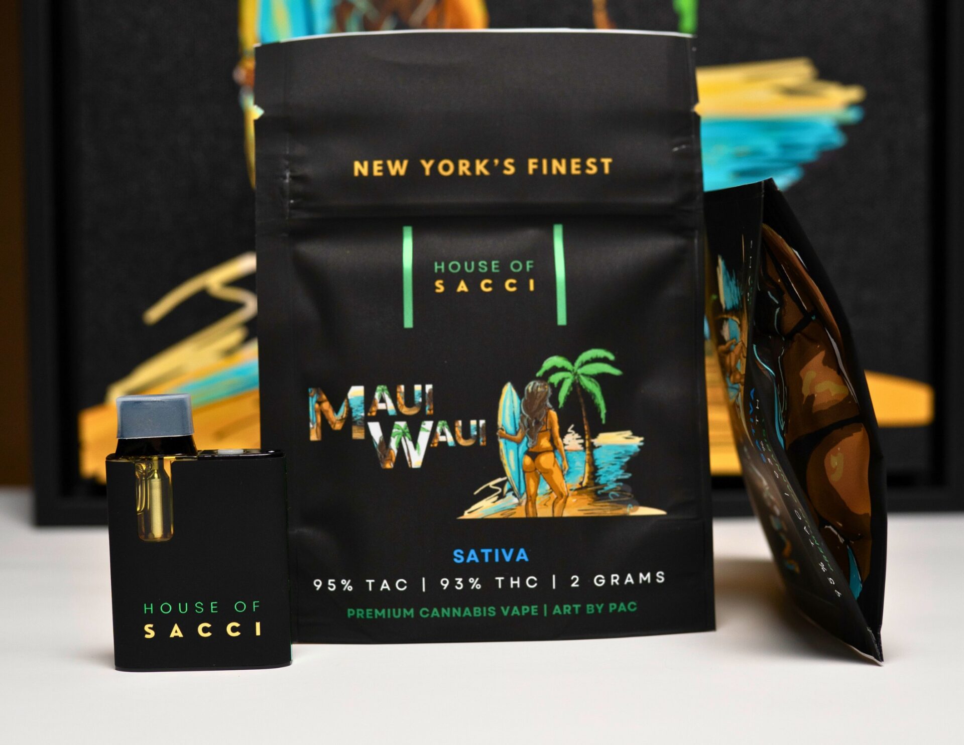 House of Sacci Maui Waui All-In-One Vapes  (Sativa) 93% {2g}