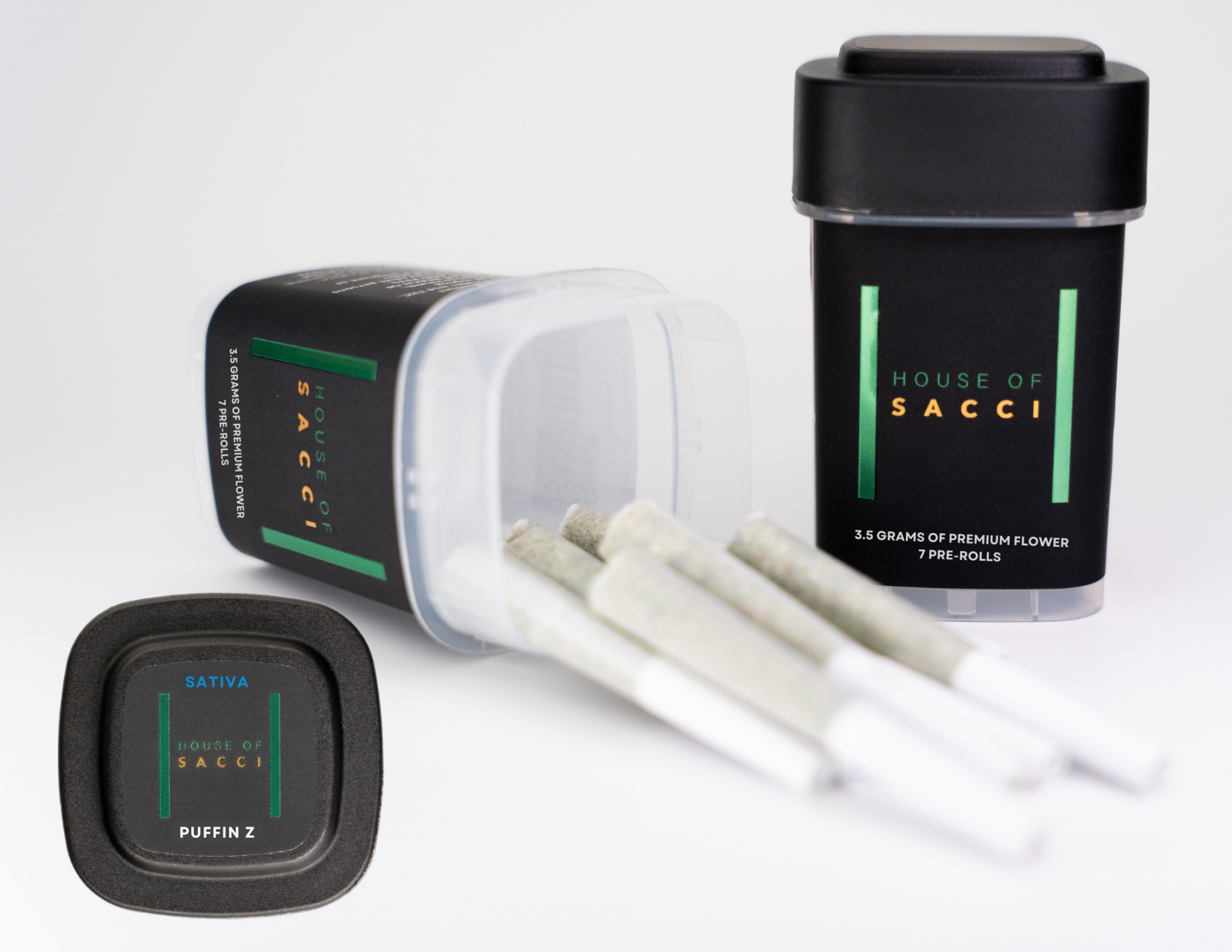 House of Sacci Puffin Z Pre-Rolls 7-pack (Sativa) 25% {3.5g}