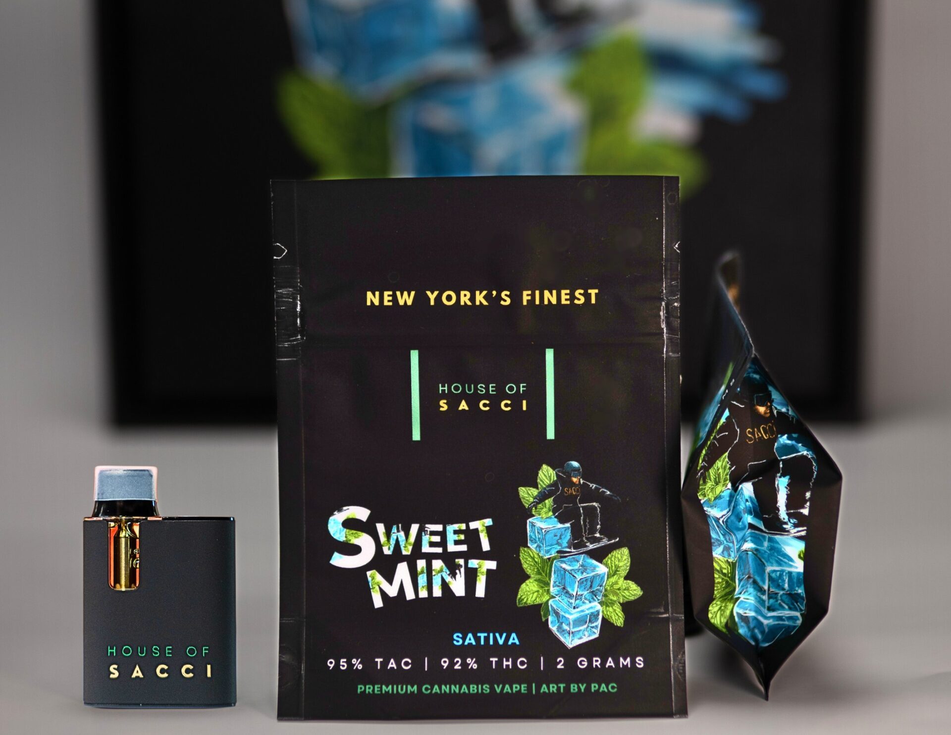 House of Sacci Sweet Mint All-In-One Vapes  (Sativa) 92% {2g}