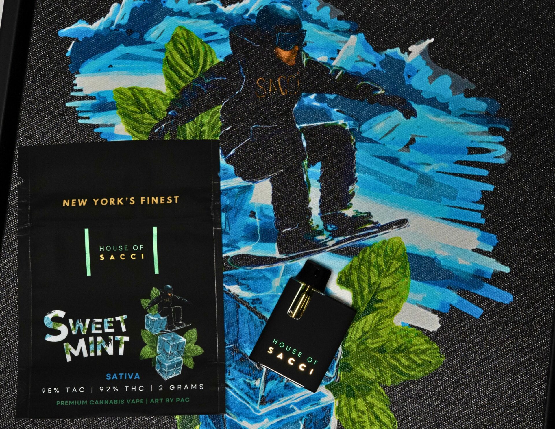 House of Sacci Sweet Mint All-In-One Vapes  (Sativa) 92% {2g}