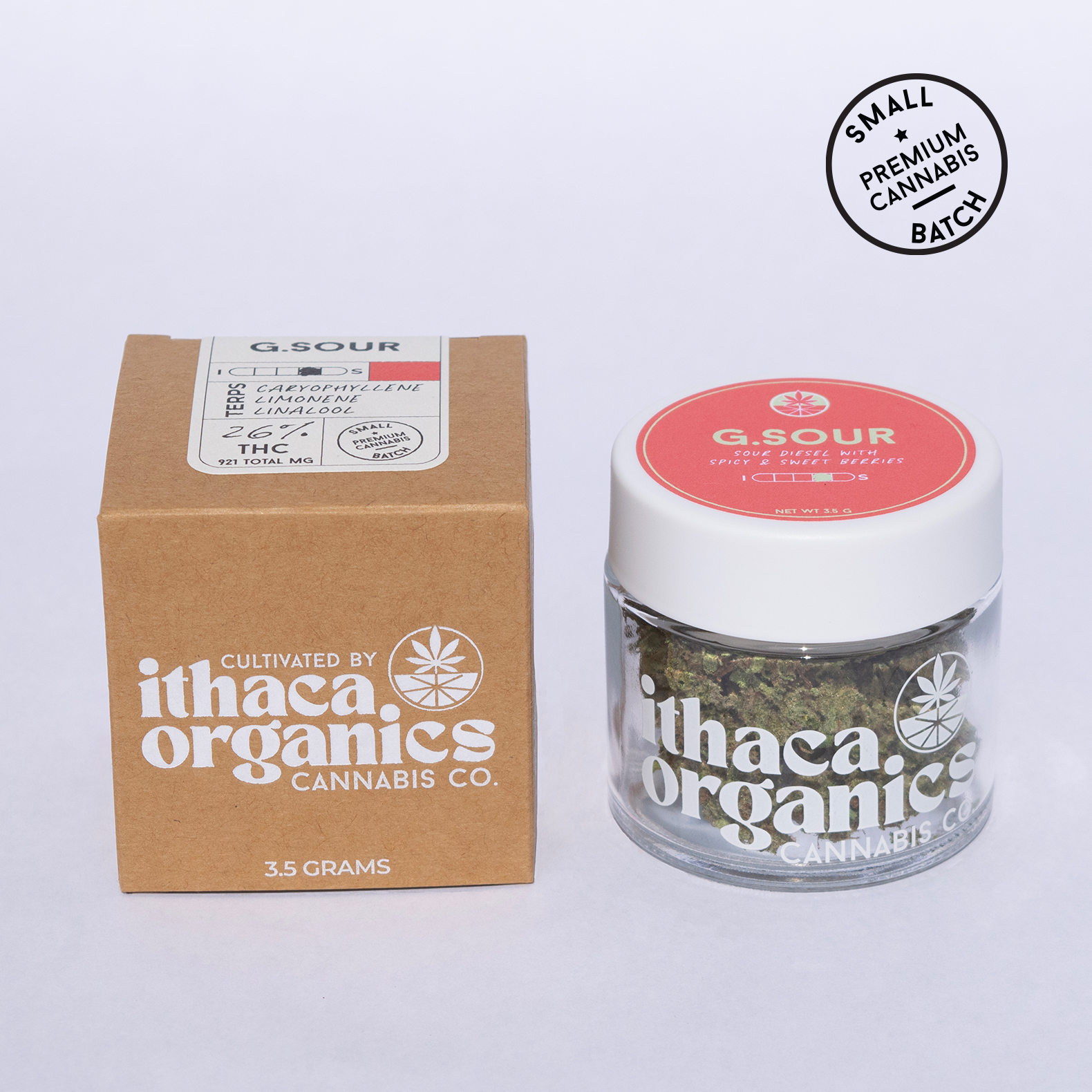 Ithaca Organics G.Sour Flower  (Sativa) 26% {3.5g}