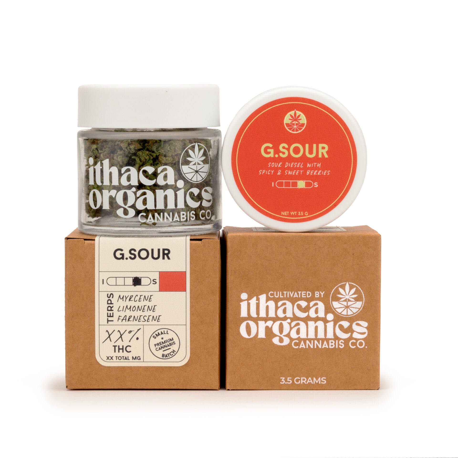 Ithaca Organics G.Sour Flower  (Sativa) 26% {3.5g}