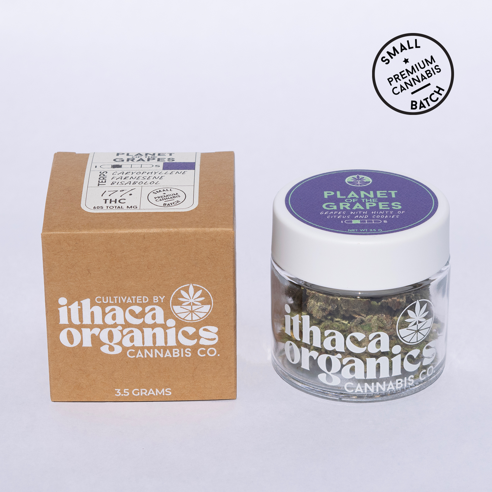Ithaca Organics Planet of the Grapes Flower  (Indica) 23% {14g}
