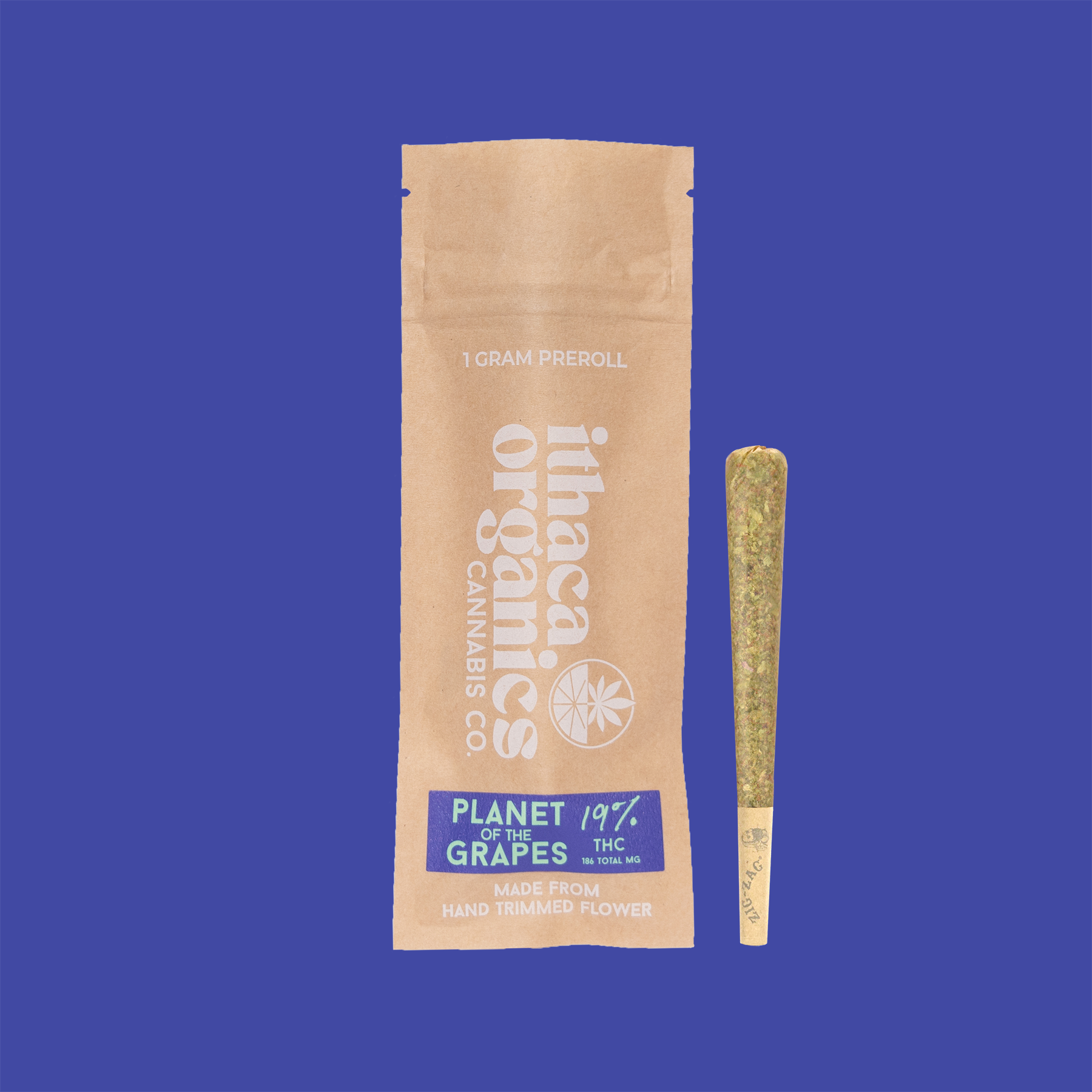 Ithaca Organics Planet of the Grapes Pre-Roll (Hybrid Indica) 19% {1g}