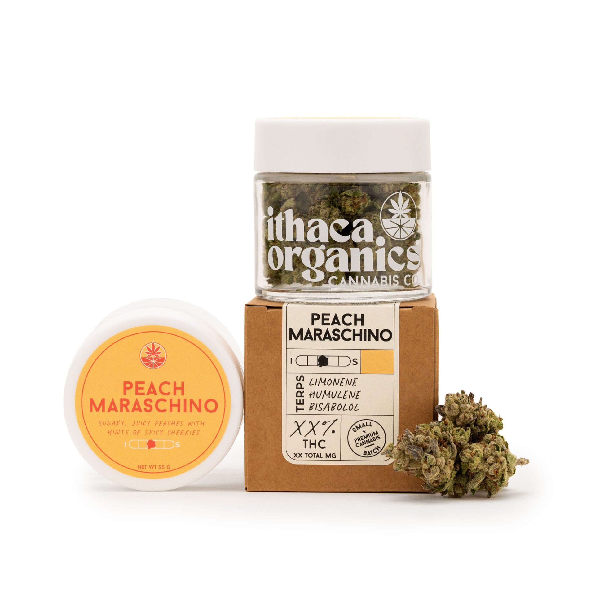 Ithaca Organics Peach Maraschino Flower  (Hybrid) 20% {3.5g}