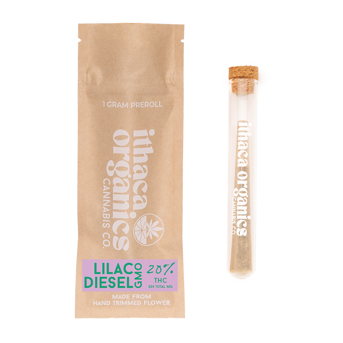 Ithaca Organics Lilac Diesel GMO Pre-Roll (Hybrid Sativa) 20% {1g}