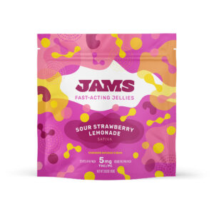Jams Edibles Gummies Fast Acting Jellies Sour Strawberry Lemonade Sativa 100mg 20 Pack