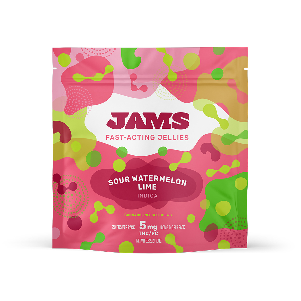 Jams Sour Watermelon Lime Gummies 20-pack (Indica) {100mg}