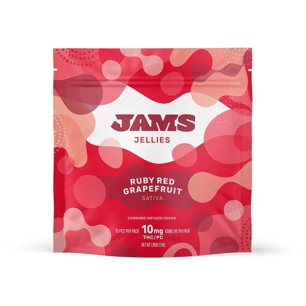 Jams Ruby Red Grapefruit Gummies 10-pack (Sativa) {100mg}