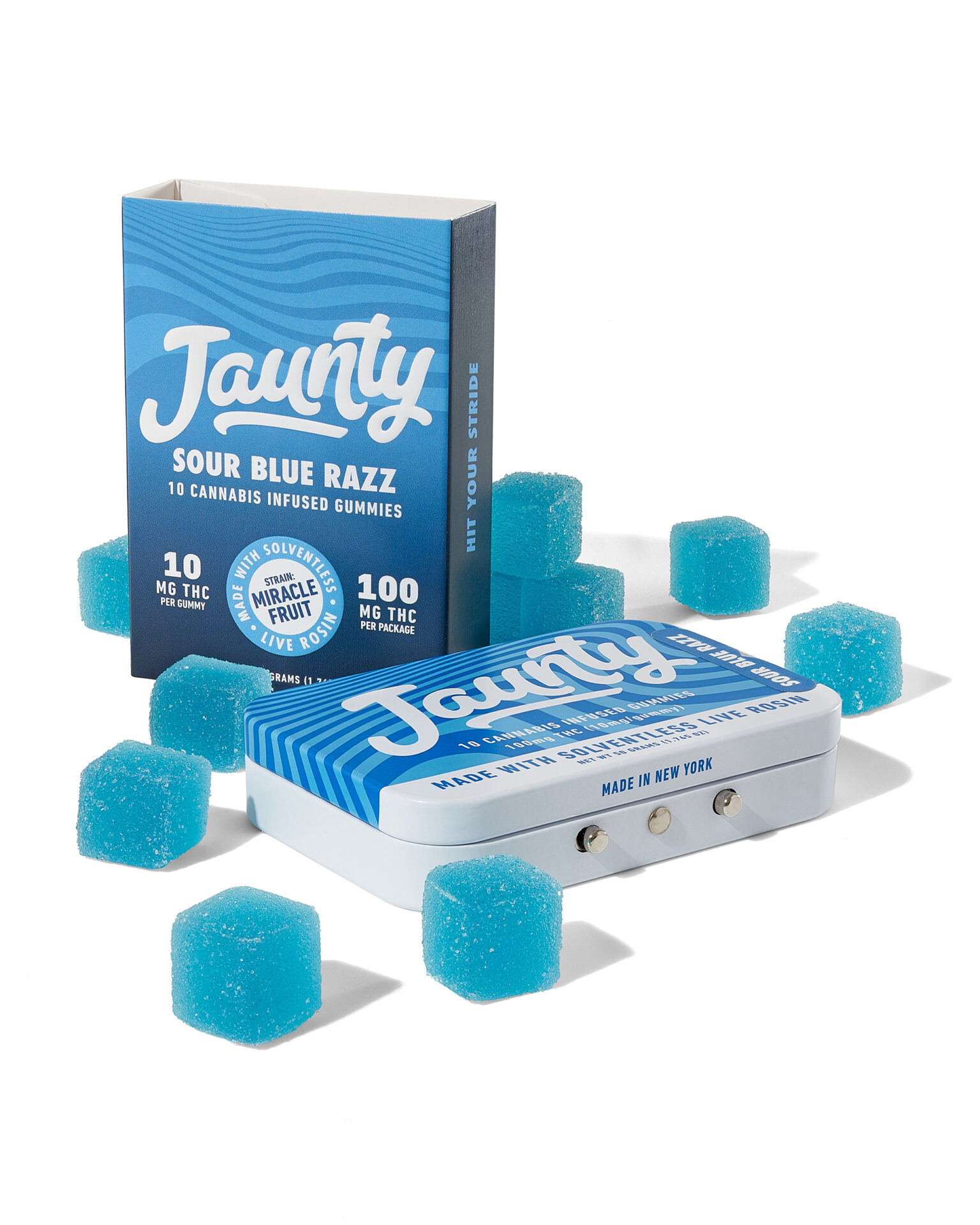 Jaunty Sour Blue Raspberry Rezinators Gummies (Hybrid) {100mg}