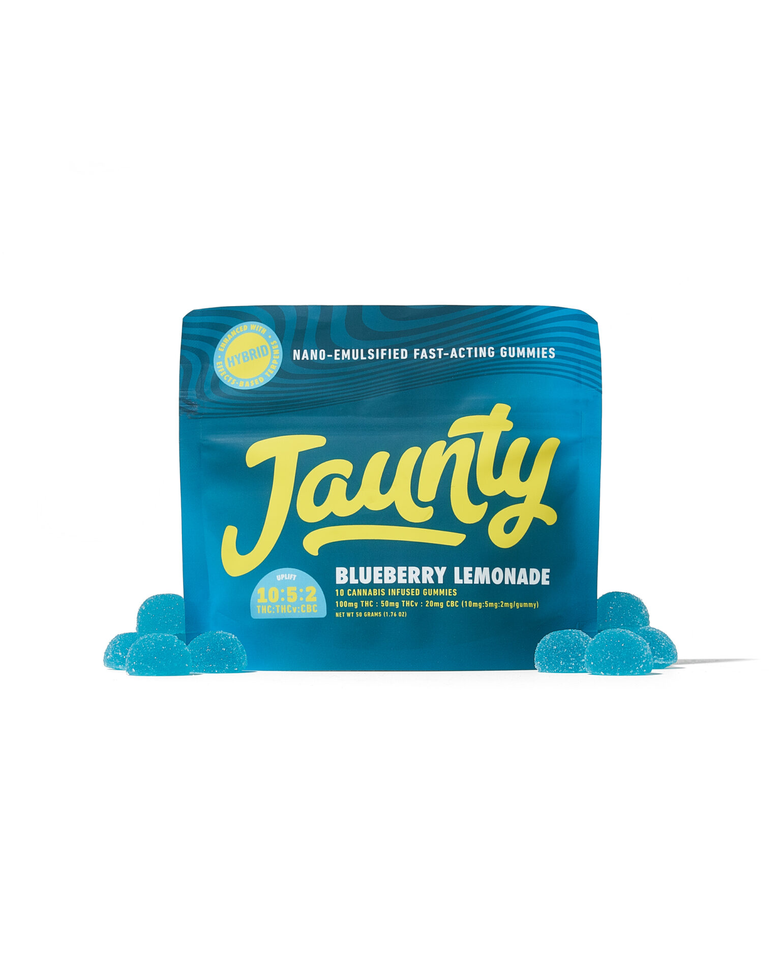 Jaunty Blueberry Lemonade THC:THCV:CBC Gummy 10-pack (Sativa) {100mg}