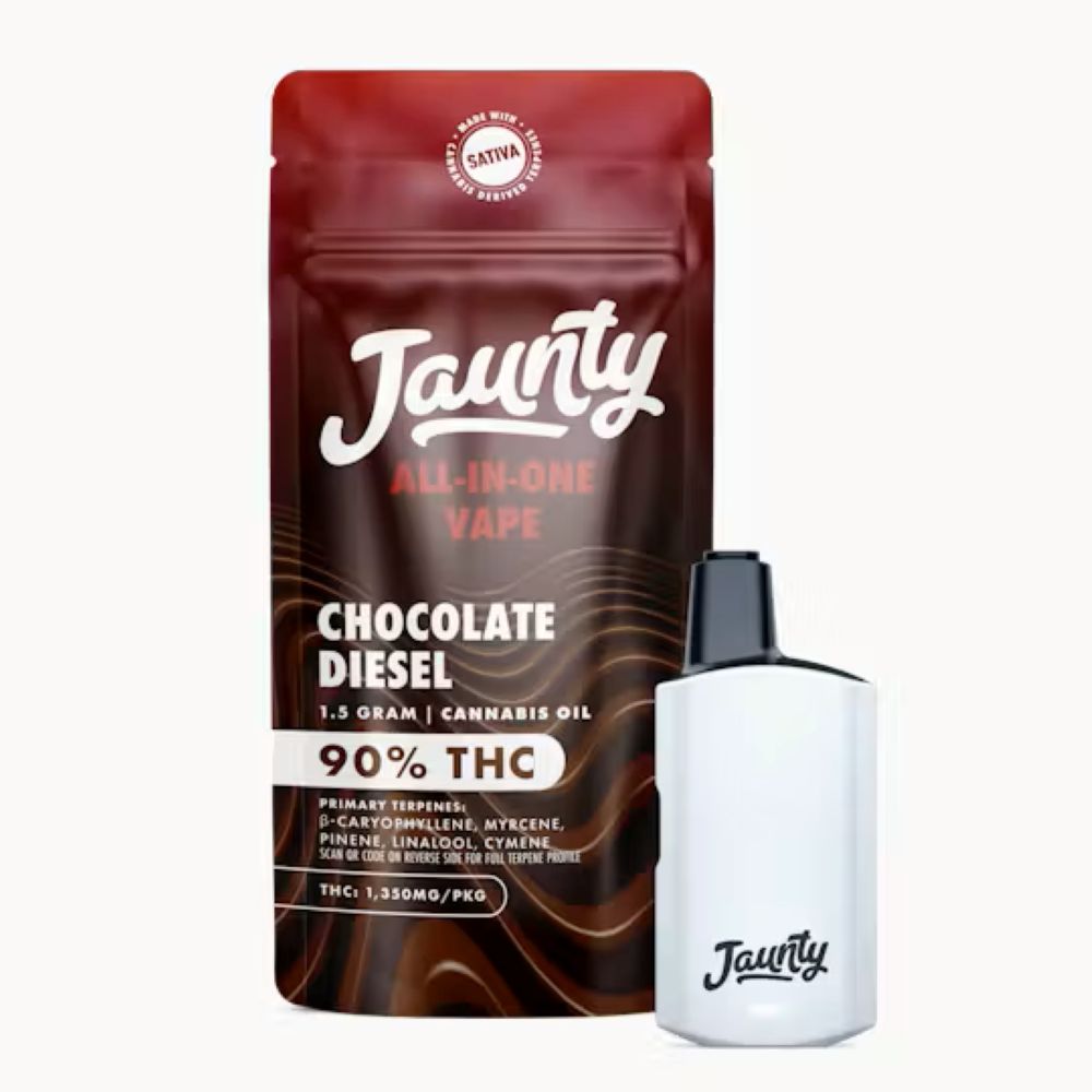 Jaunty Chocolate Diesel All-In-One Vapes  (Sativa) 90% {1.5g}