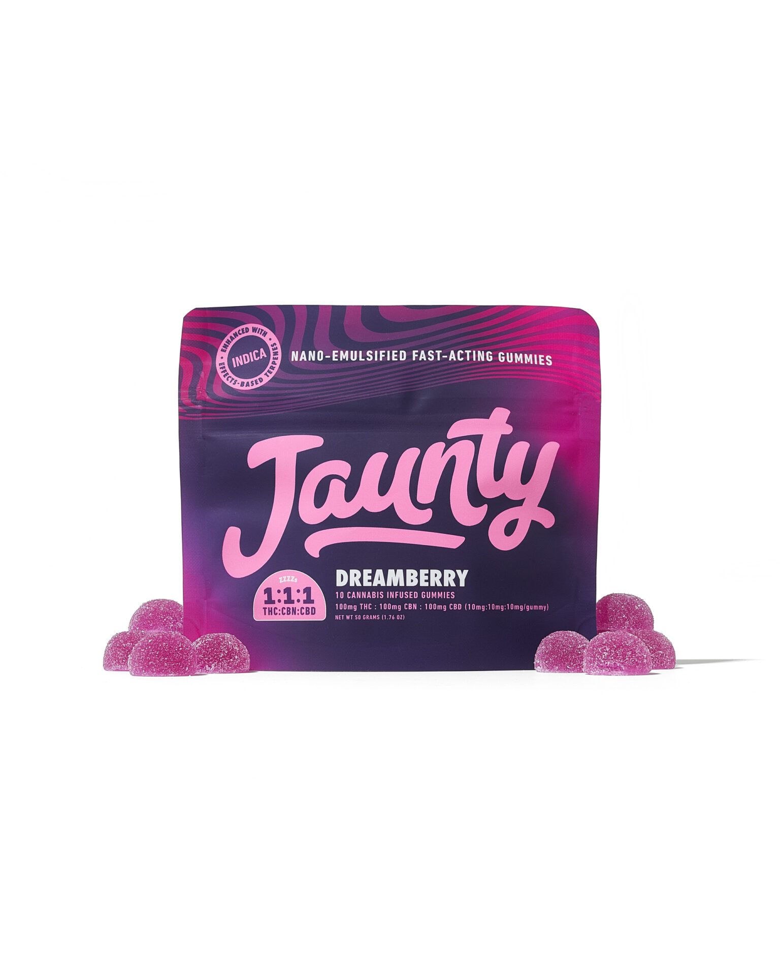 Jaunty Dreamberry 1:1 Gummies 10-pack (Indica) {100mg}