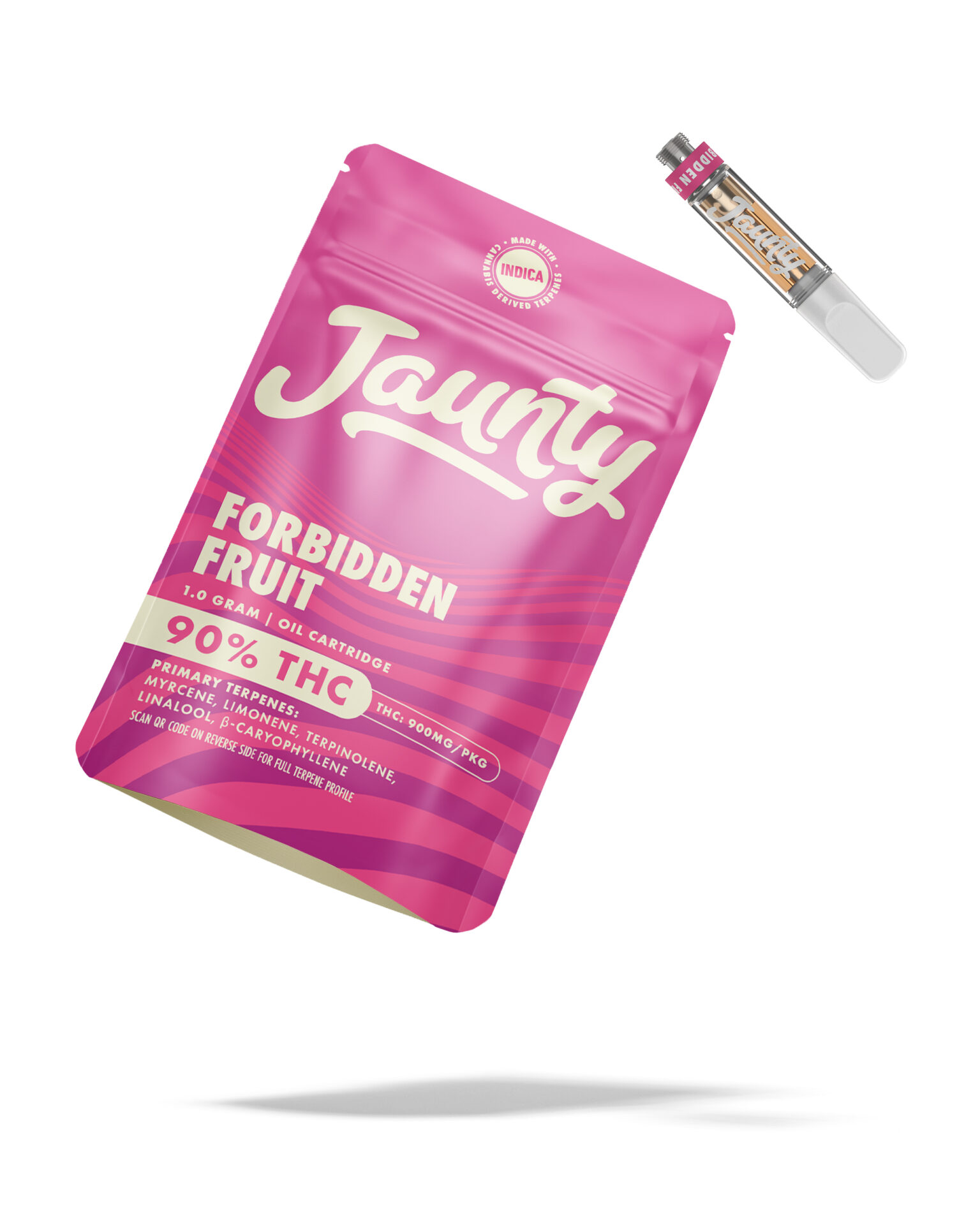 Jaunty Forbidden Fruit Threaded Vape Cartridges (Indica) 90% {1g}